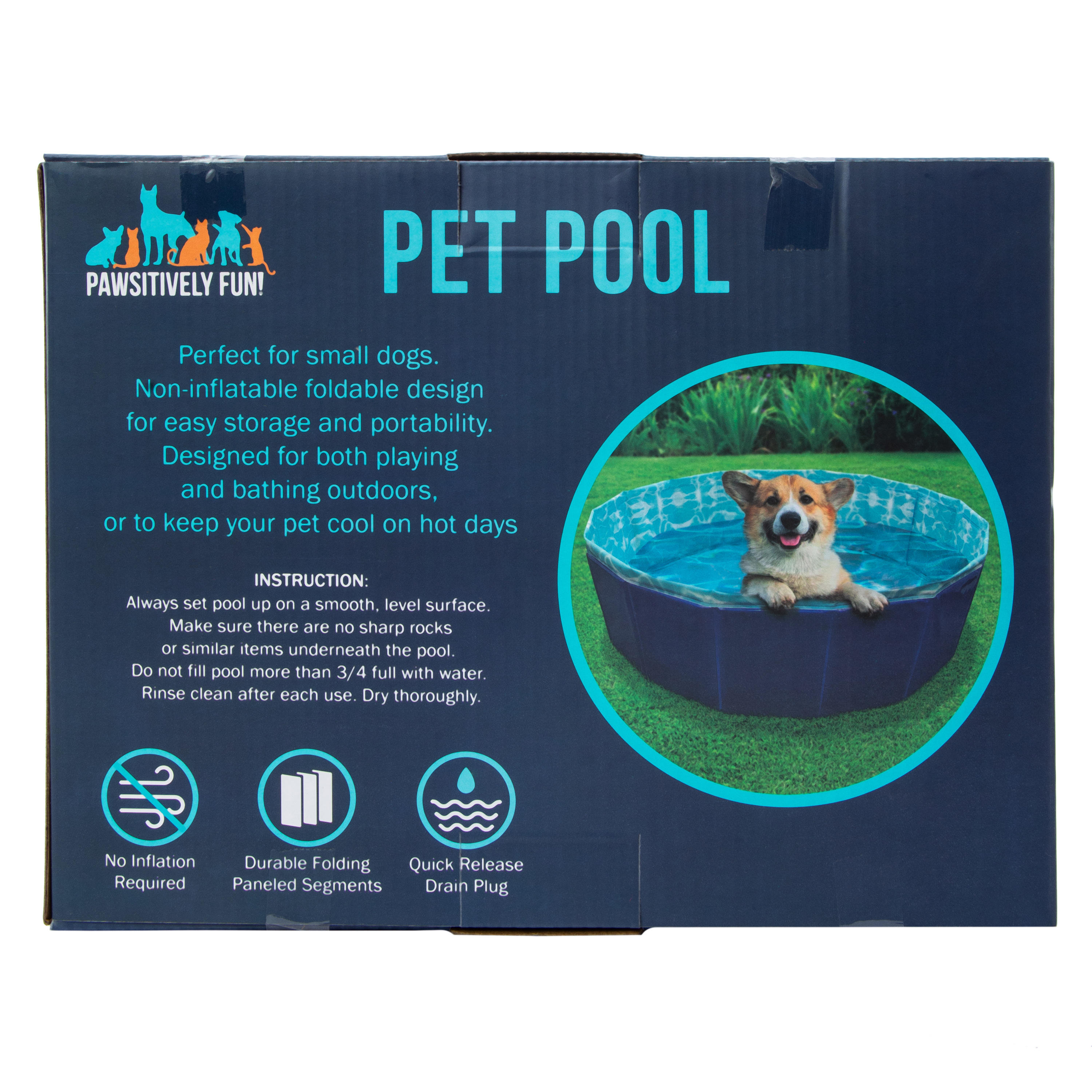 foldable pet pool 28in