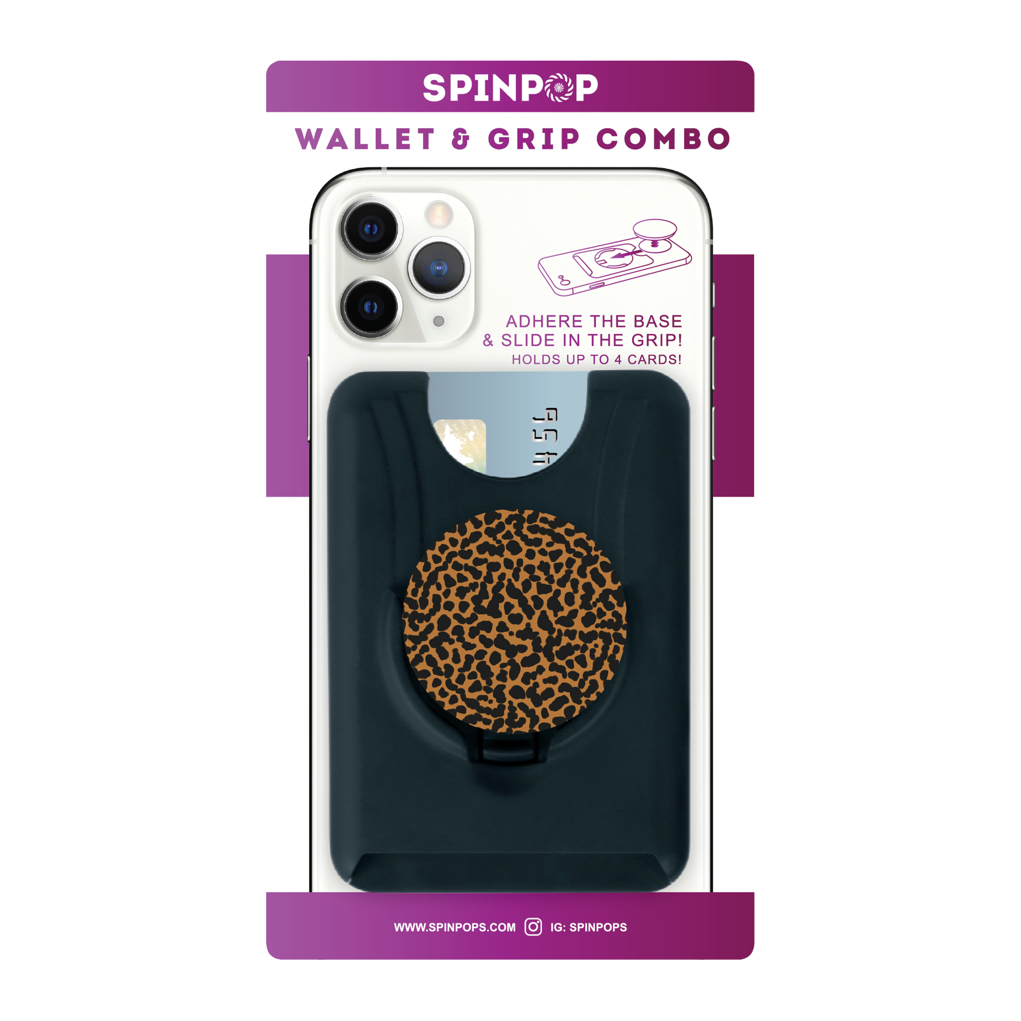 spinpop phone wallet & grip combo