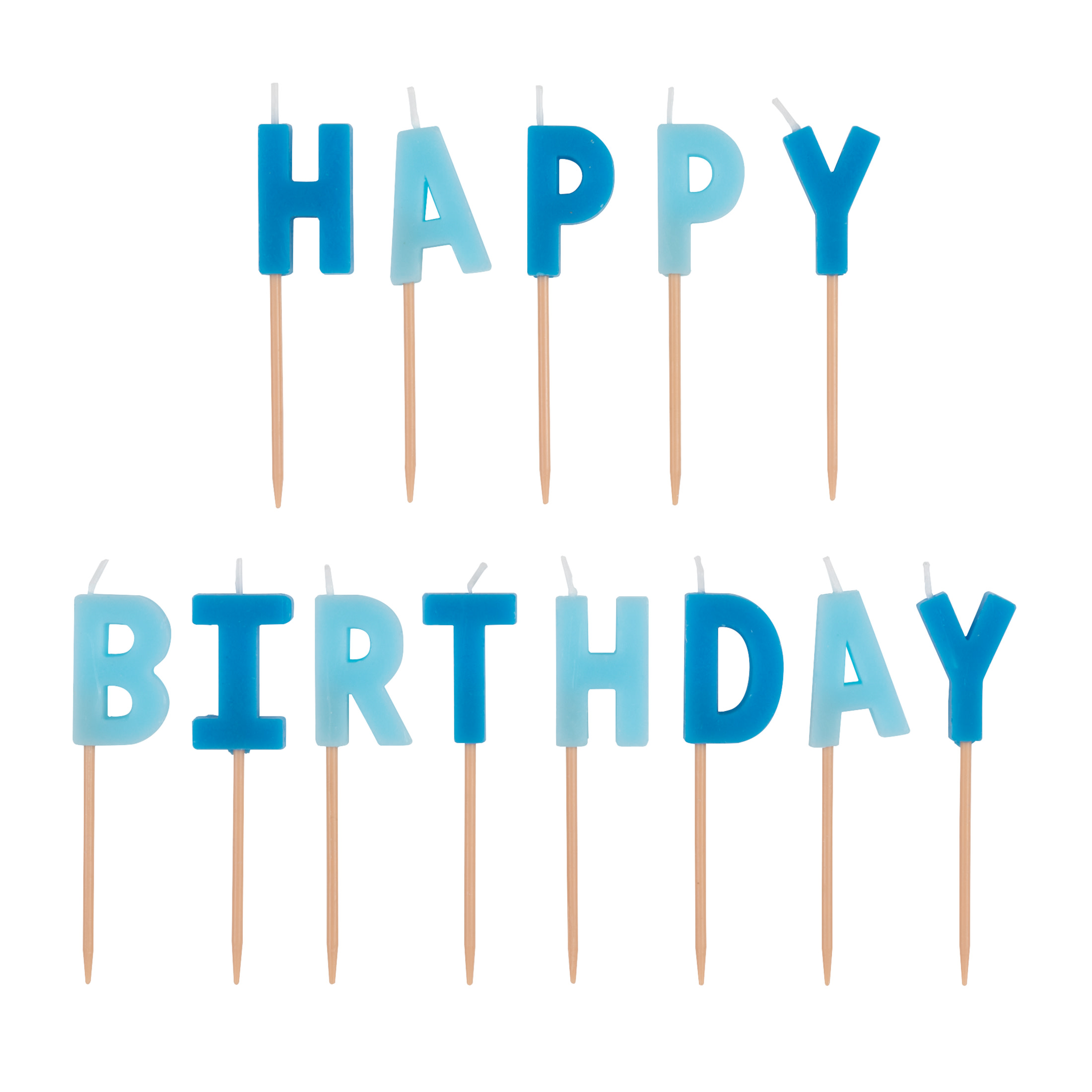 Blue Happy Birthday Candles 13-Count
