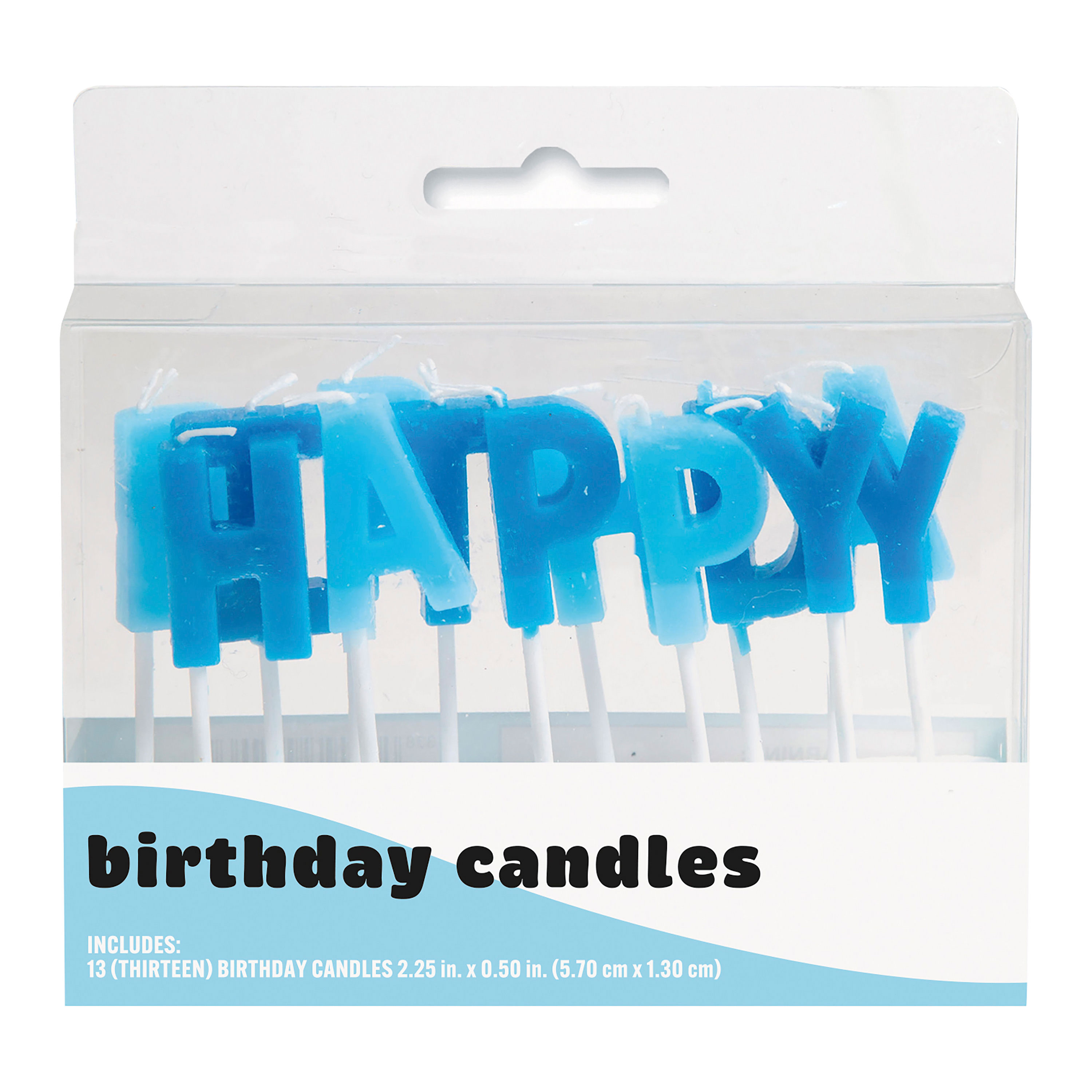 Blue Happy Birthday Candles 13-Count