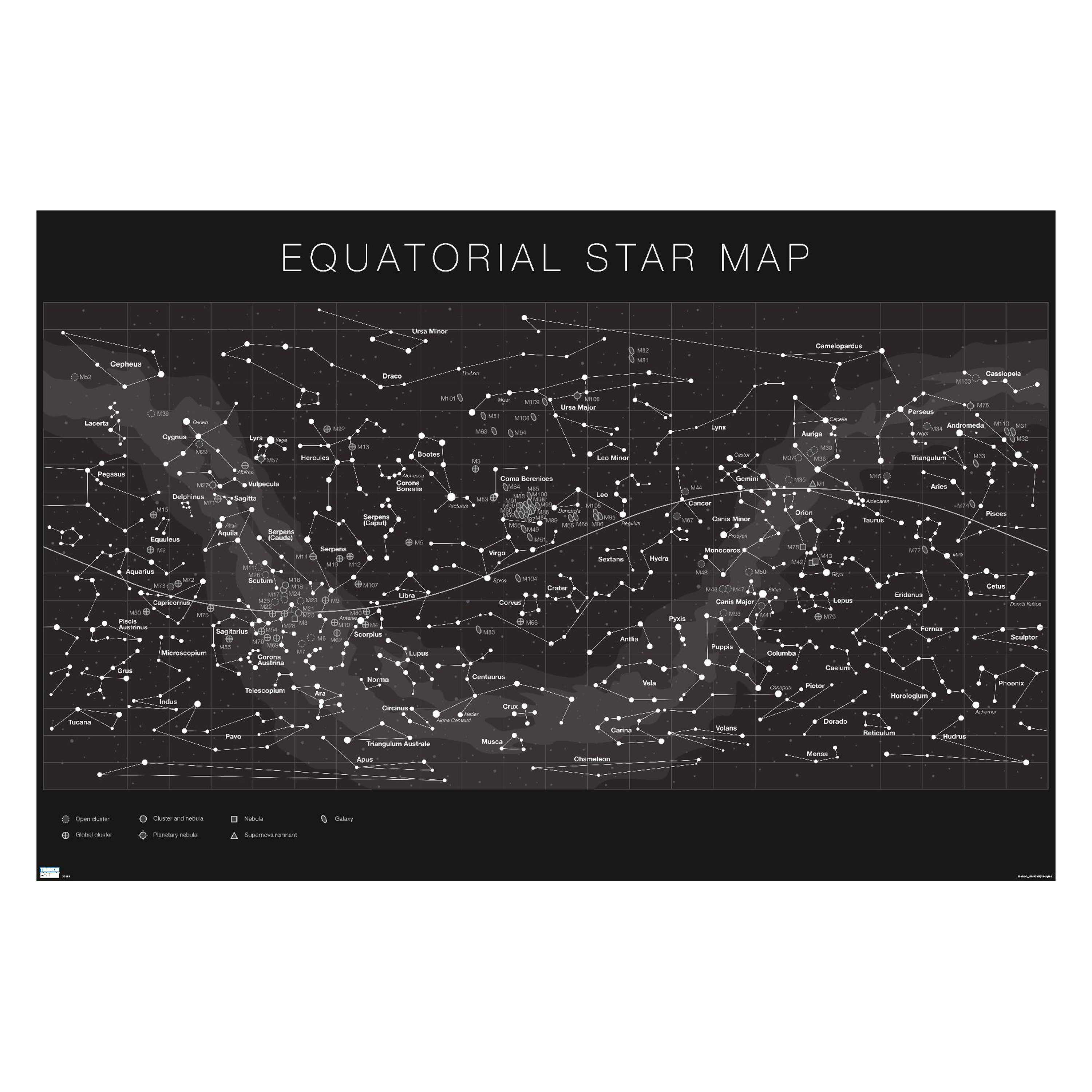 Astrology Equatorial Star Map Poster 22.37in x 34in