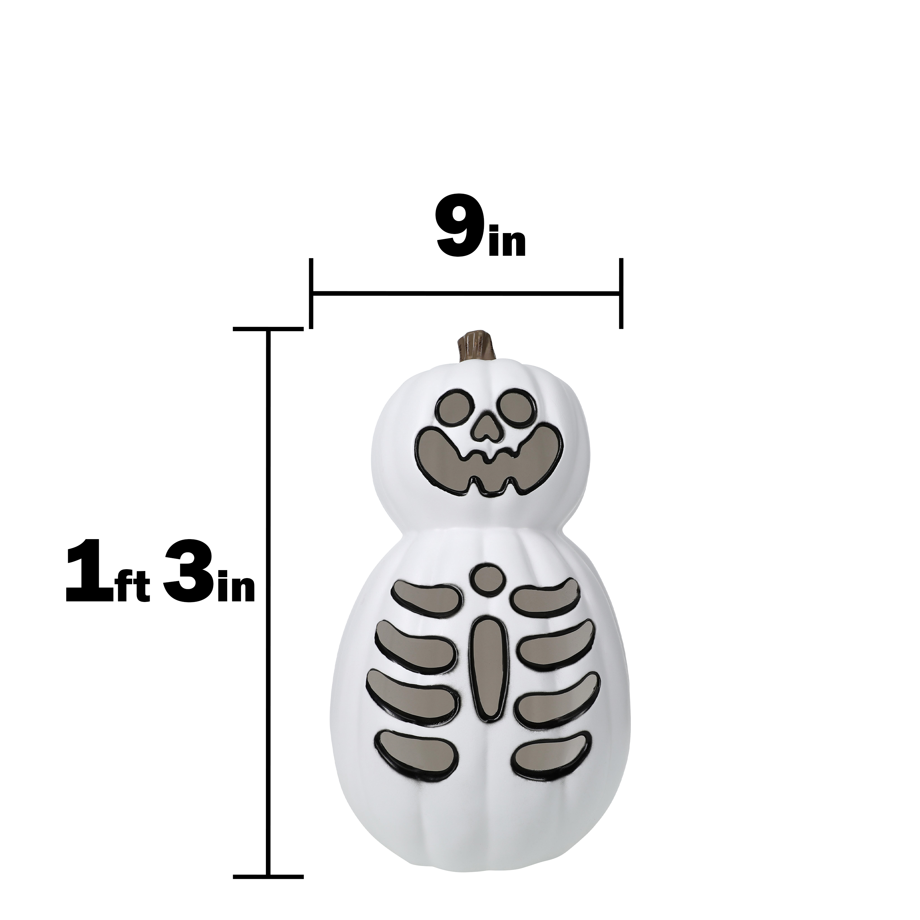 LED light up skeleton pumpkin decorations 15.35in