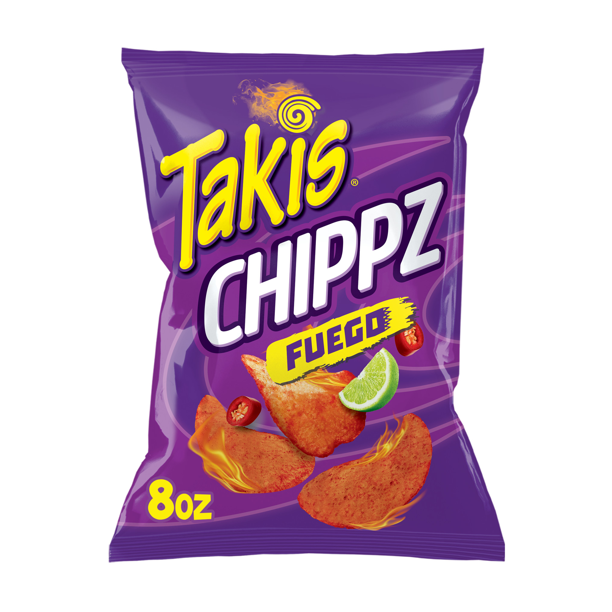 Takis Chippz Fuego Hot Chili Pepper & Lime potato chips 8oz