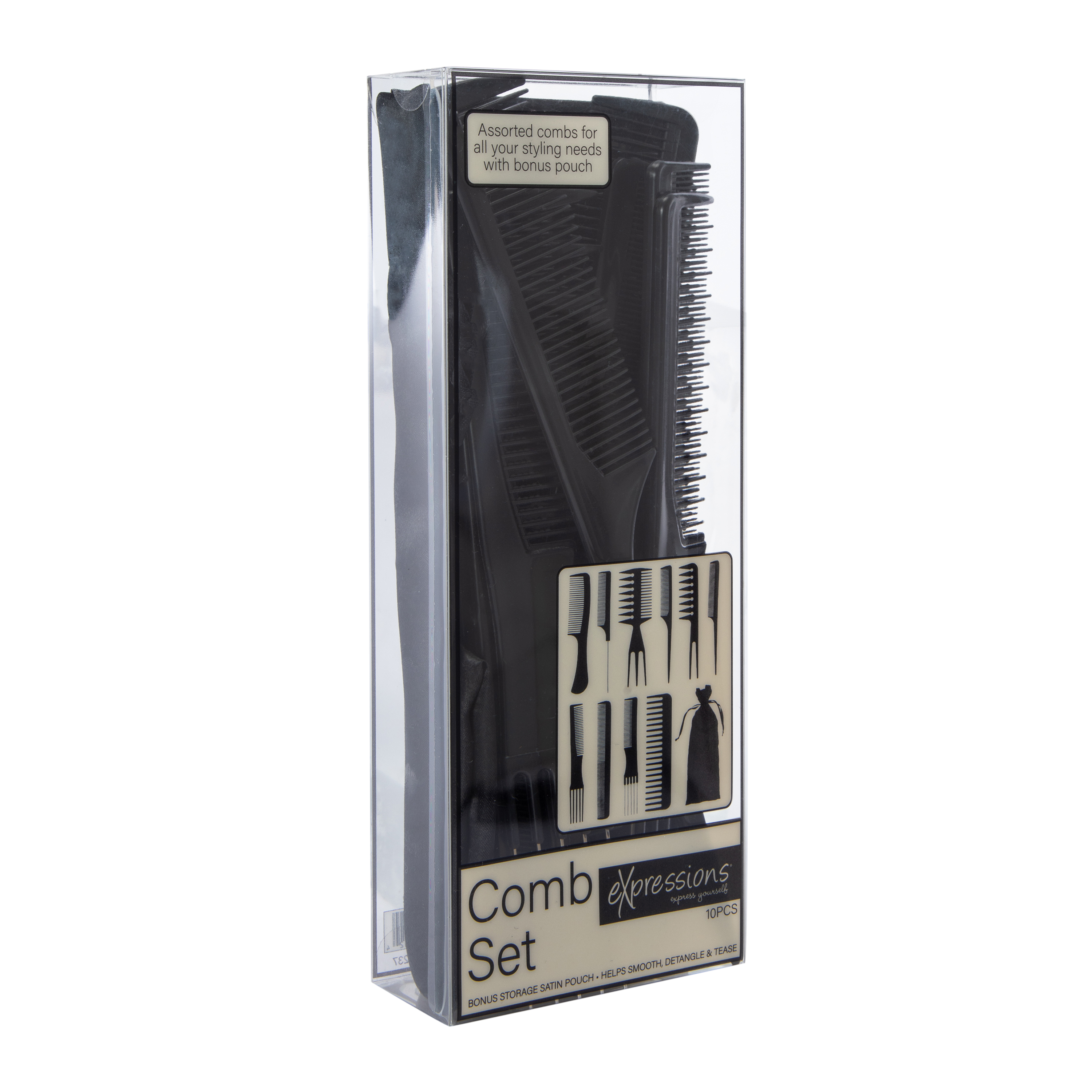 10-Piece Comb Set & Satin Pouch