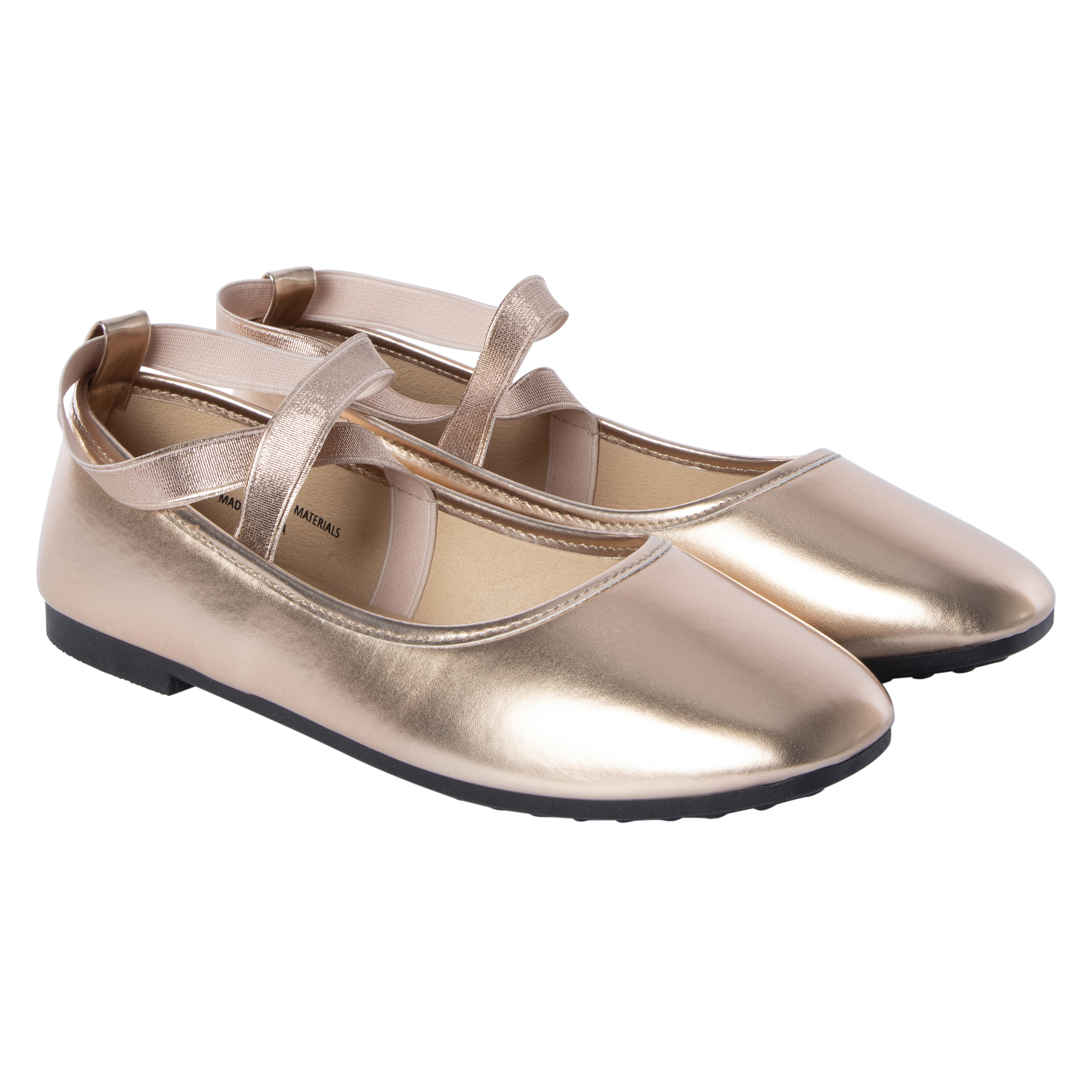 ladies metallic silver ballet flats