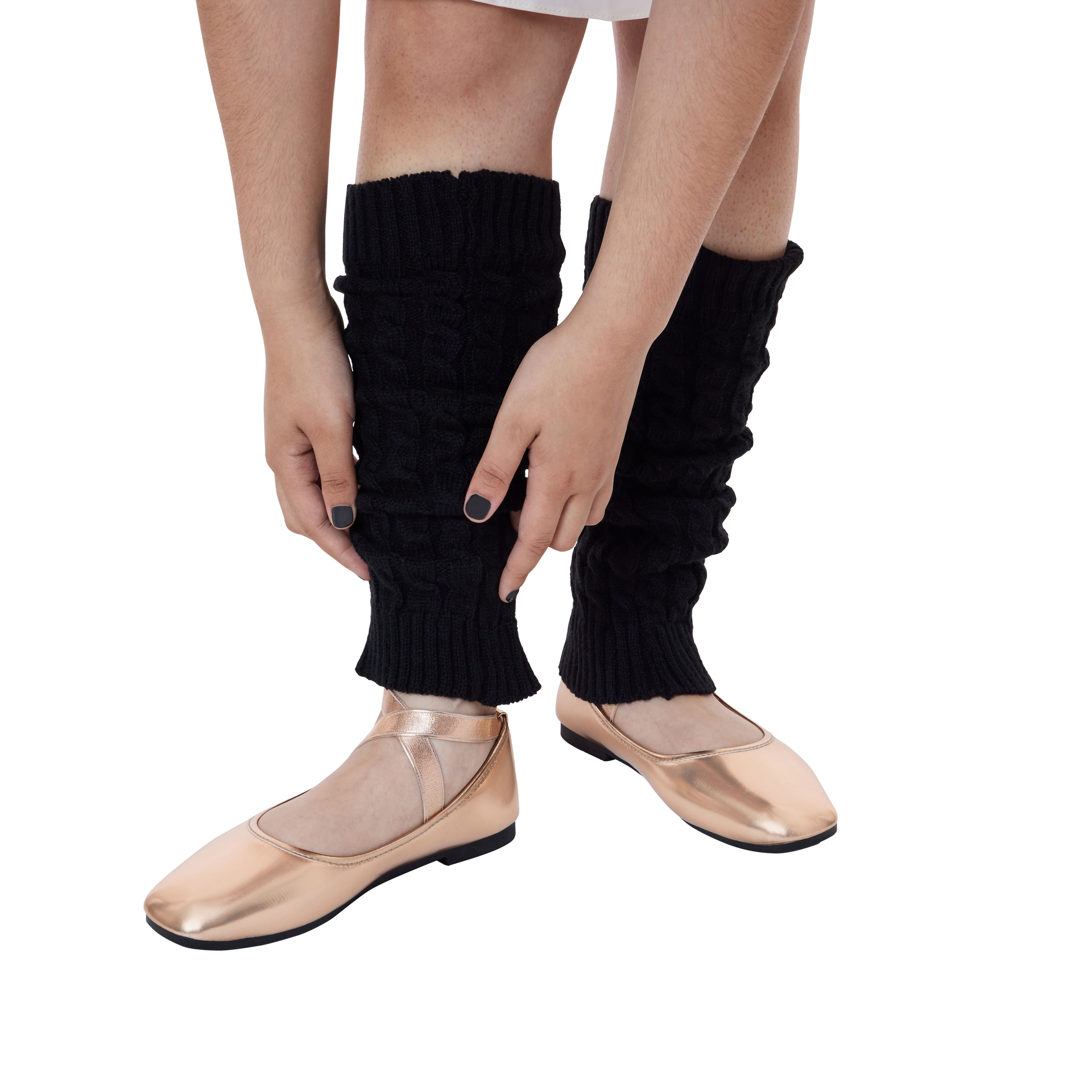 ladies metallic silver ballet flats