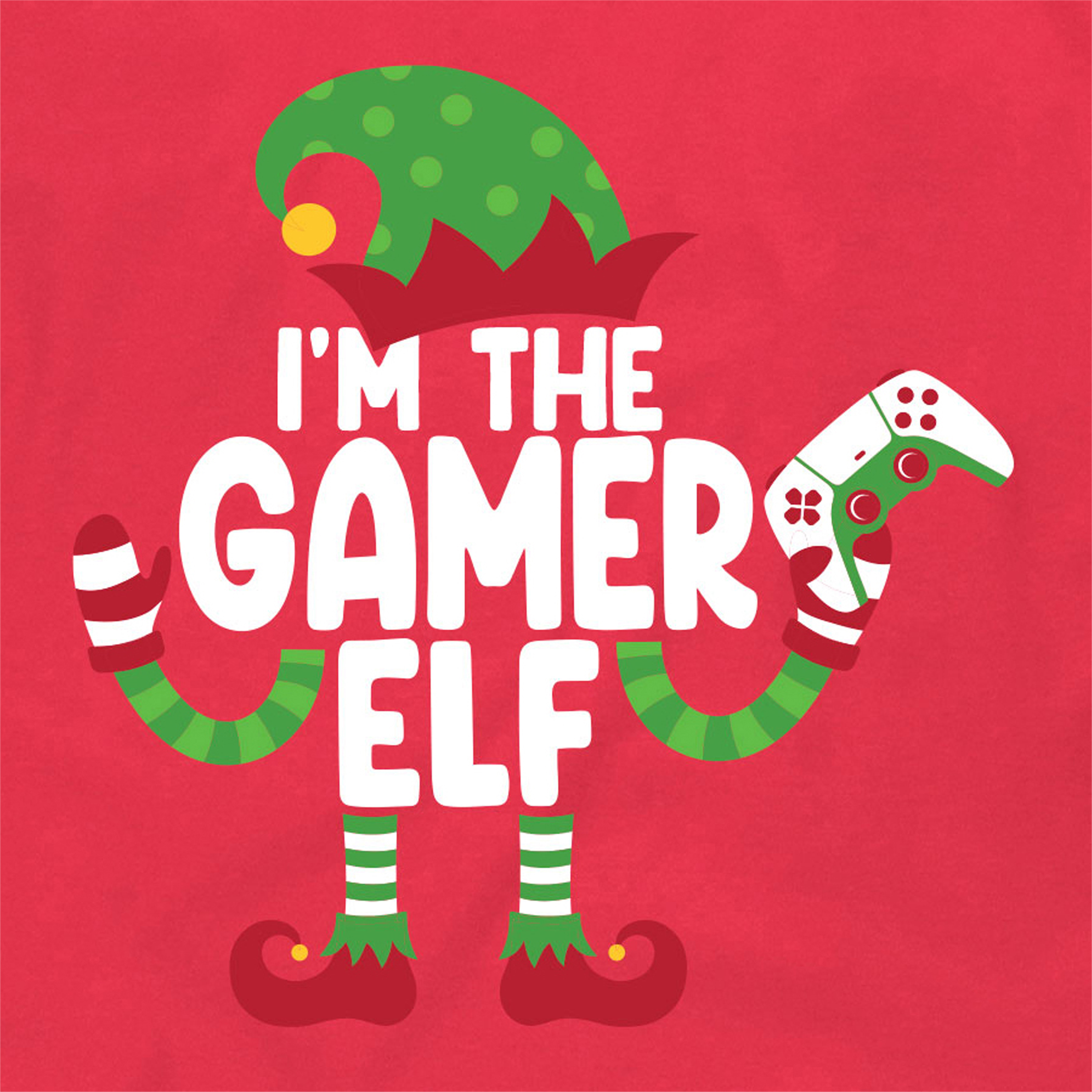 Gamer Elf Family Christmas Graphic Tee