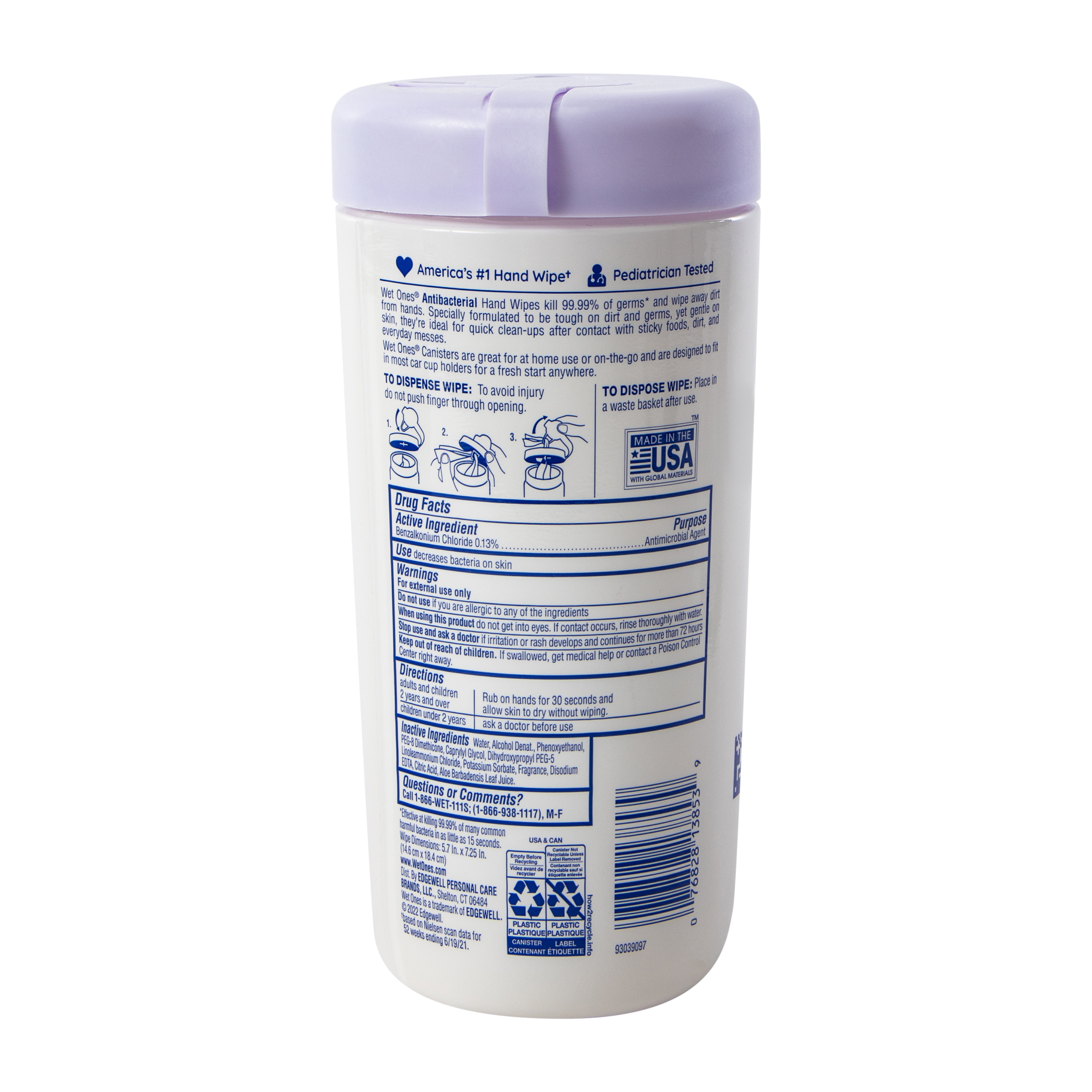 Wet Ones® Tropical Splash Antibacterial Hand Wipes -Count