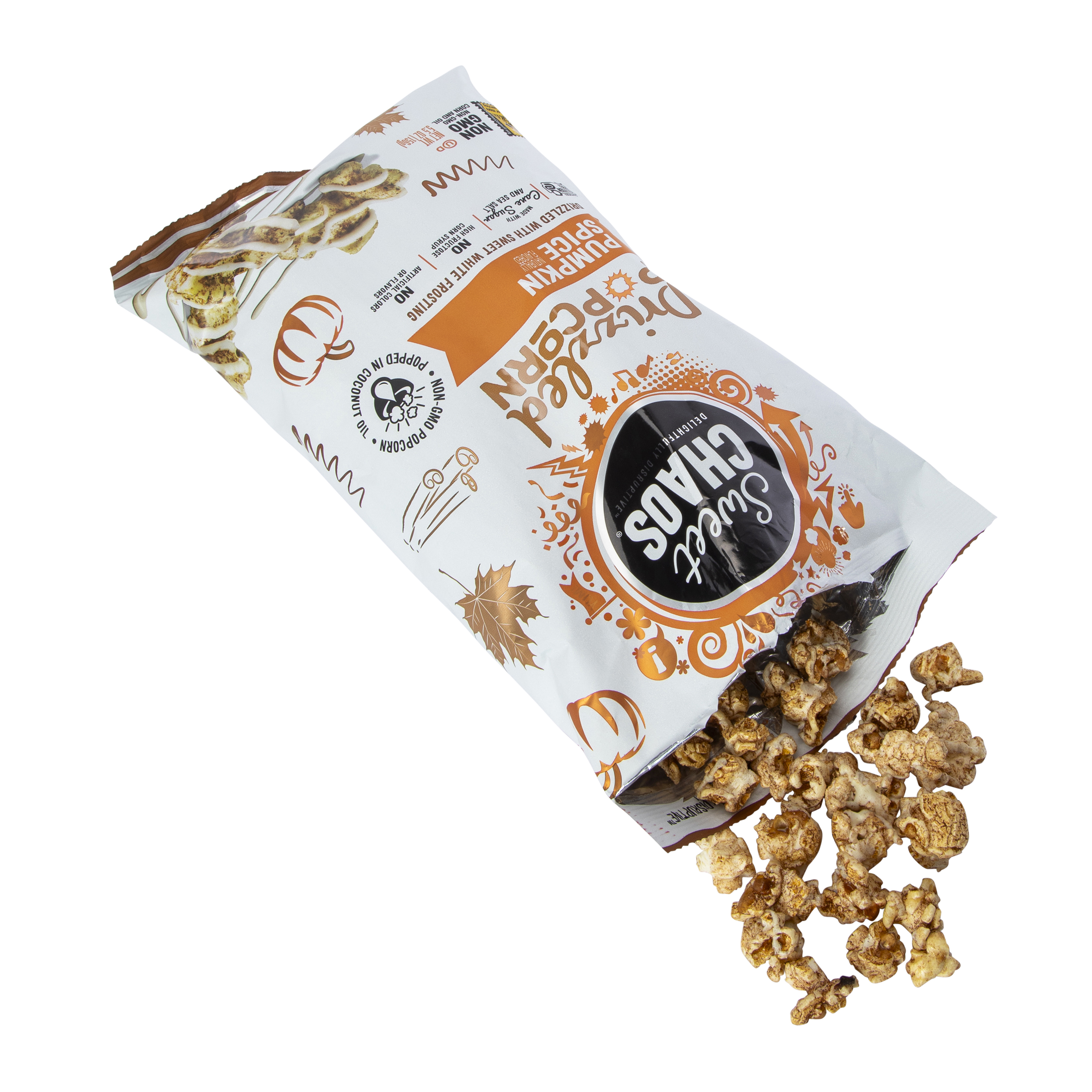 sweet chaos® pumpkin spice drizzled popcorn 5.5oz