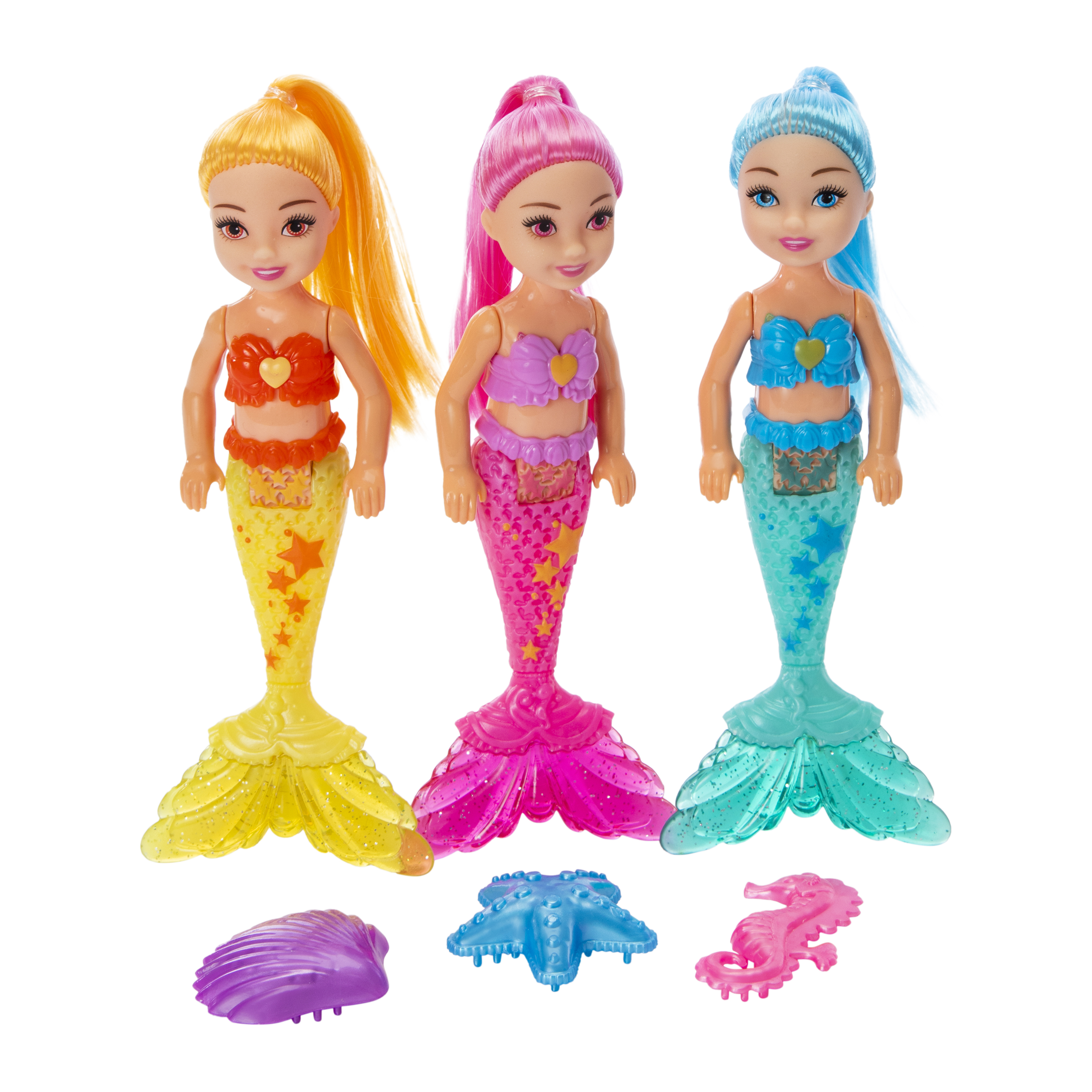 Mermaid Sisters Glow In The Dark Dolls 3-Count