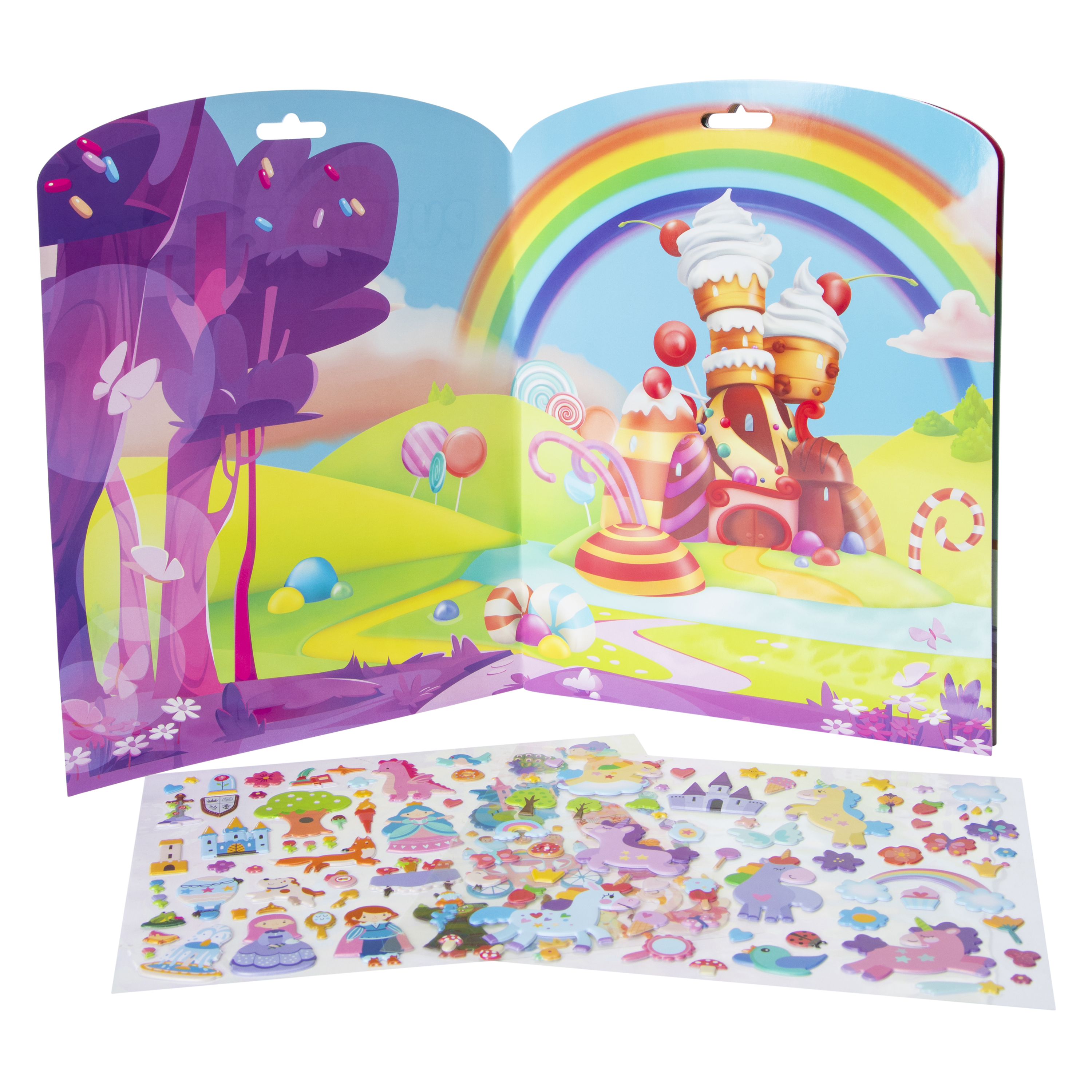 Unicorn Puffy Sticker Play Scene Book With Over 100 Stickers