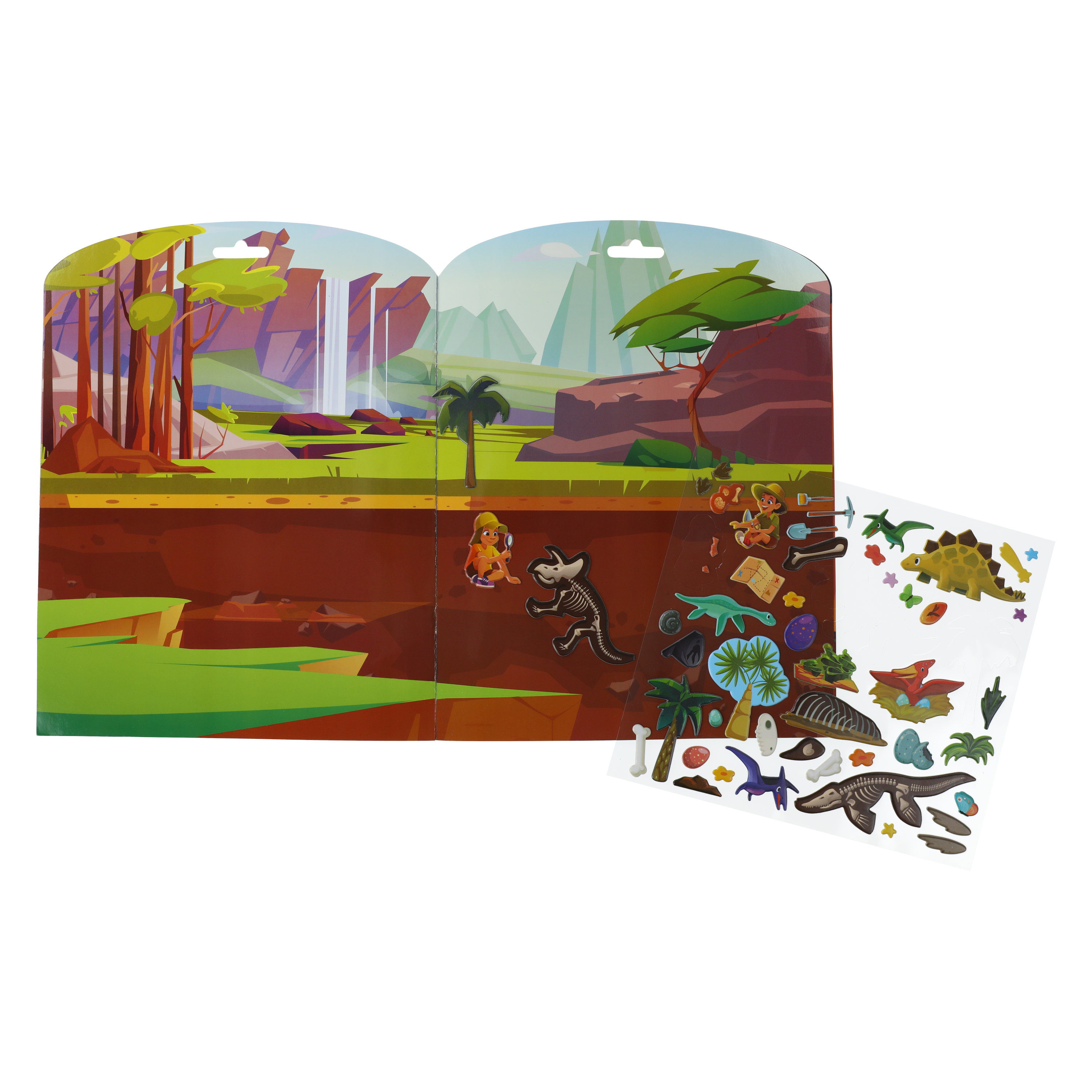 Dinosaur Puffy Sticker Play Scene Book 100-Stickers