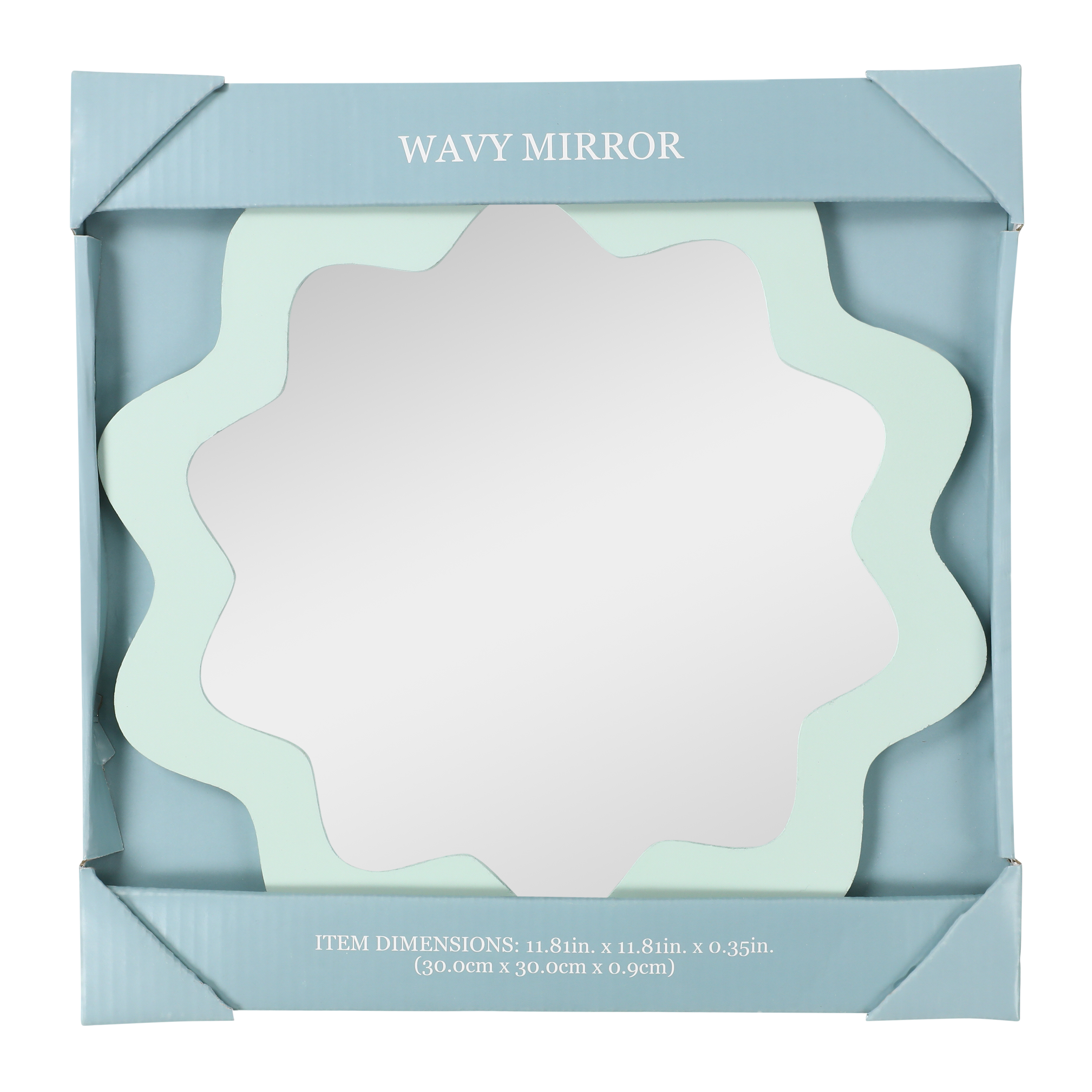 wavy scallop round wall mirror 12in