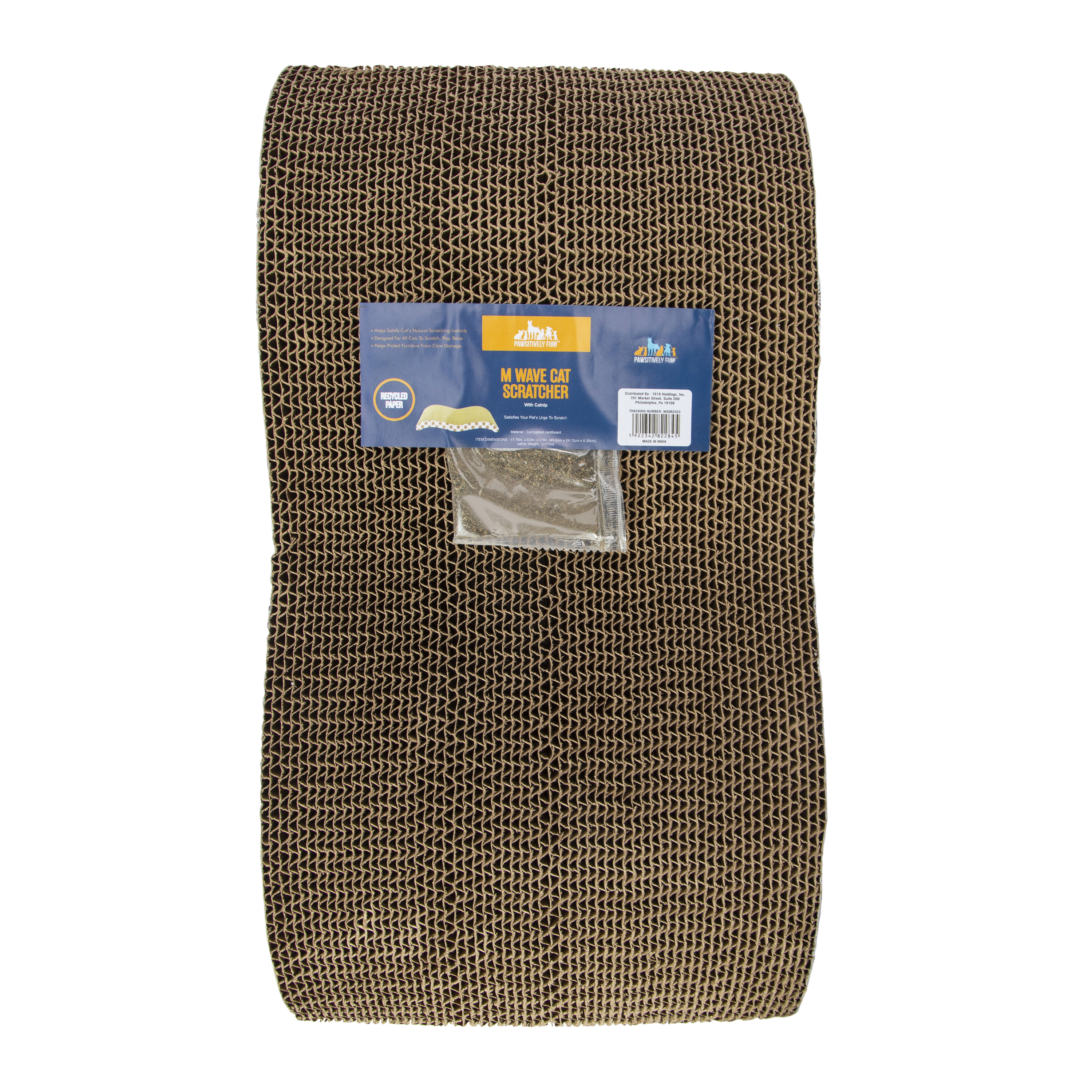 Wavy Cardboard Cat Scratcher 17.75in X 9.5in