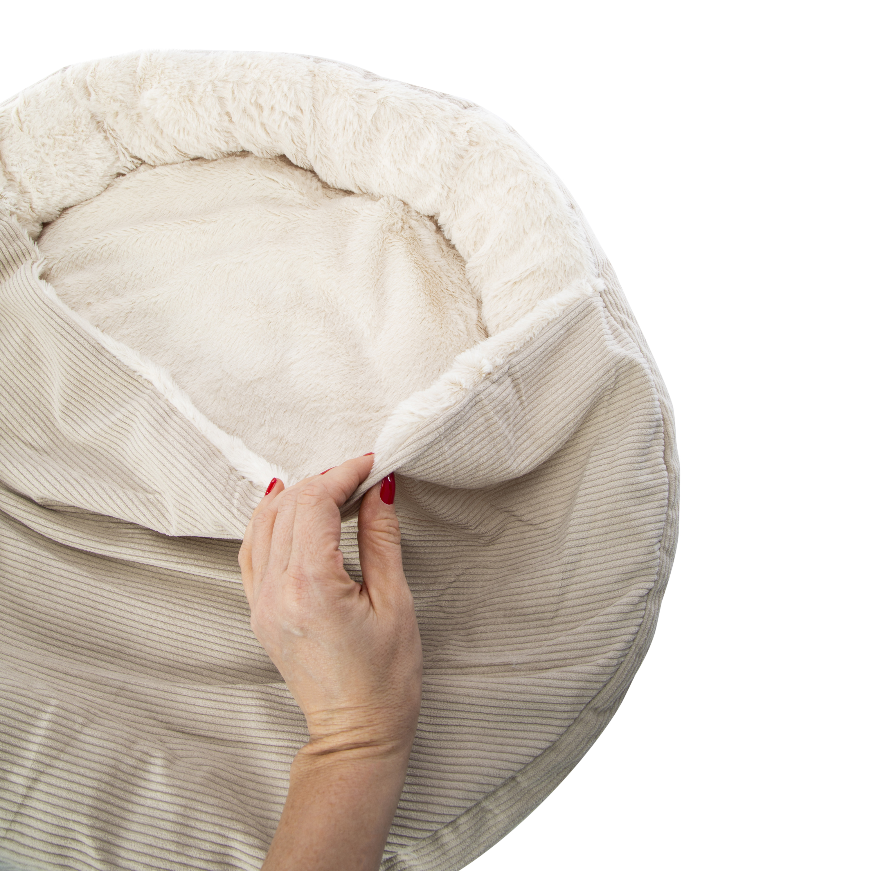Corduroy Canopy Round Pet Bed 30in