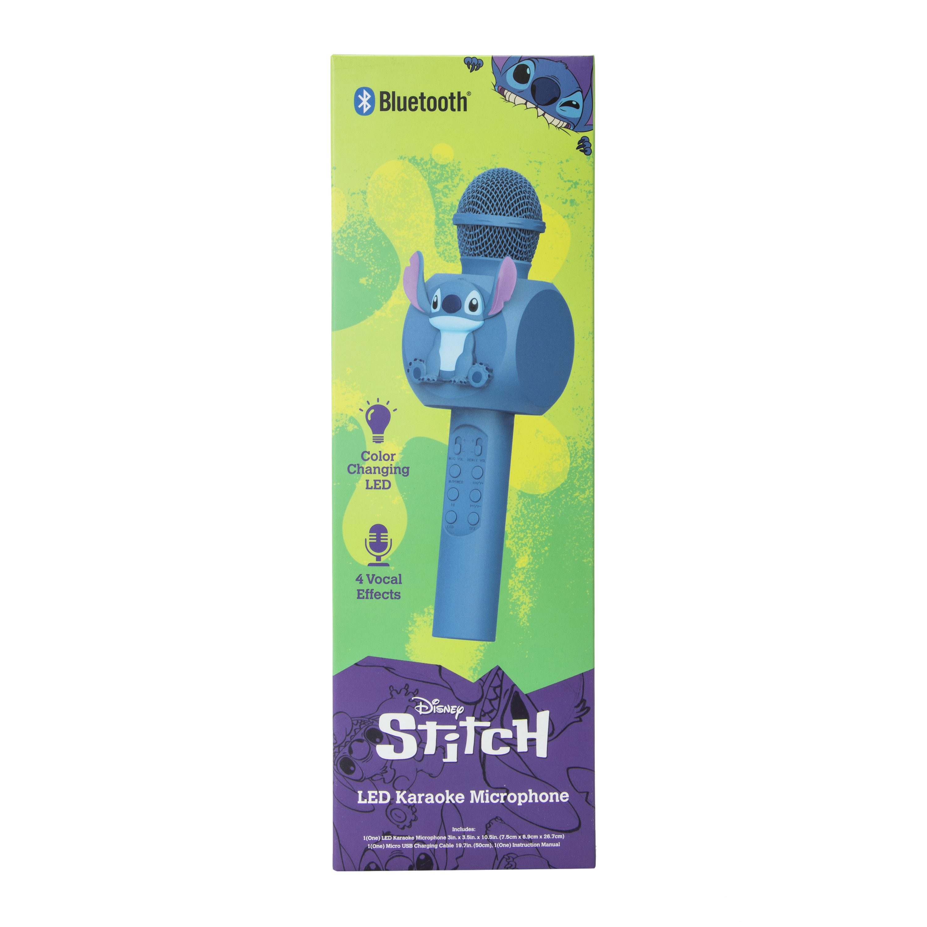 Bluetooth® Disney Stitch LED Karaoke Microphone