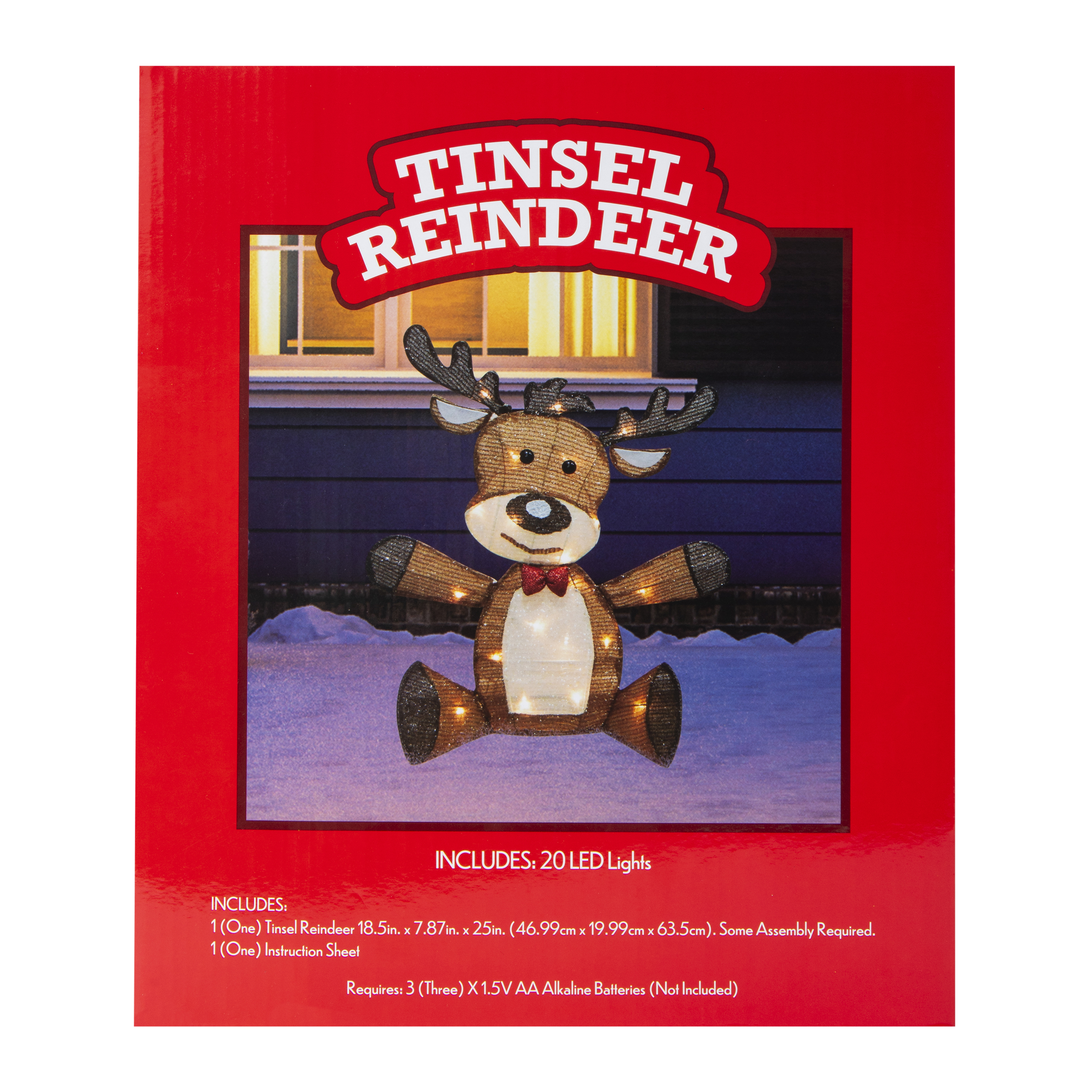 Tinsel Reindeer LED Outdoor Holiday Decor 25in