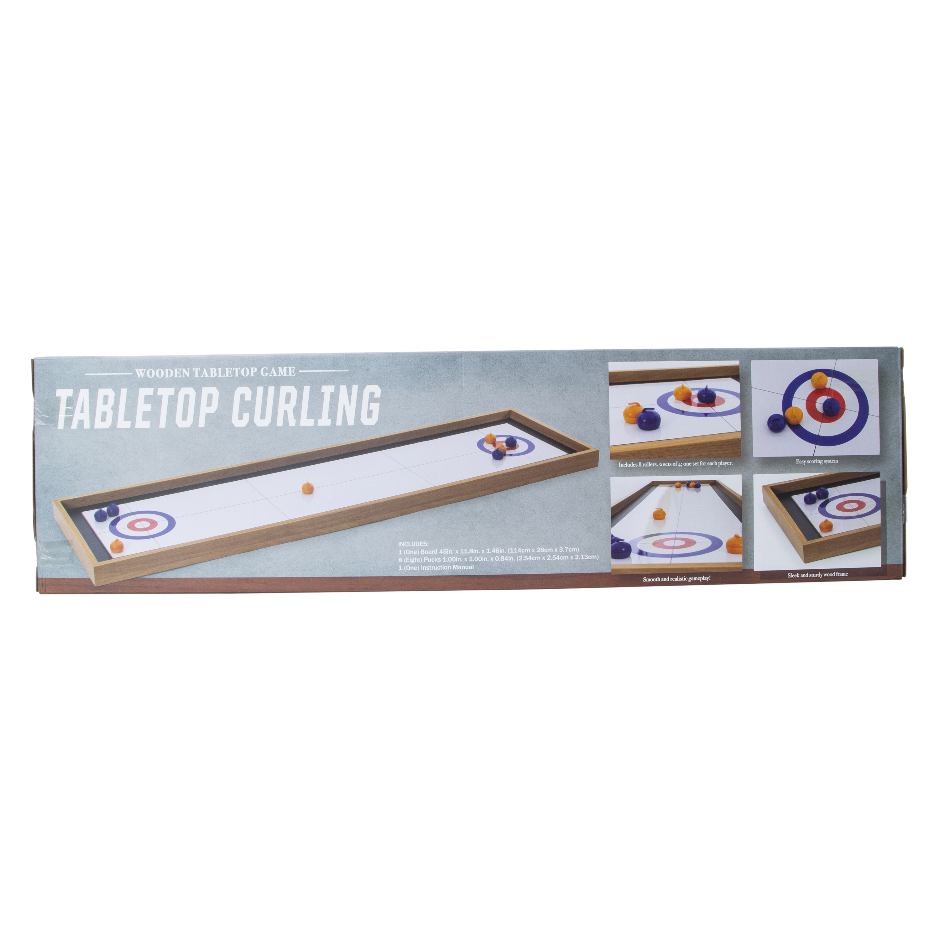 Wooden Tabletop Curling Game 45in x 11.8in