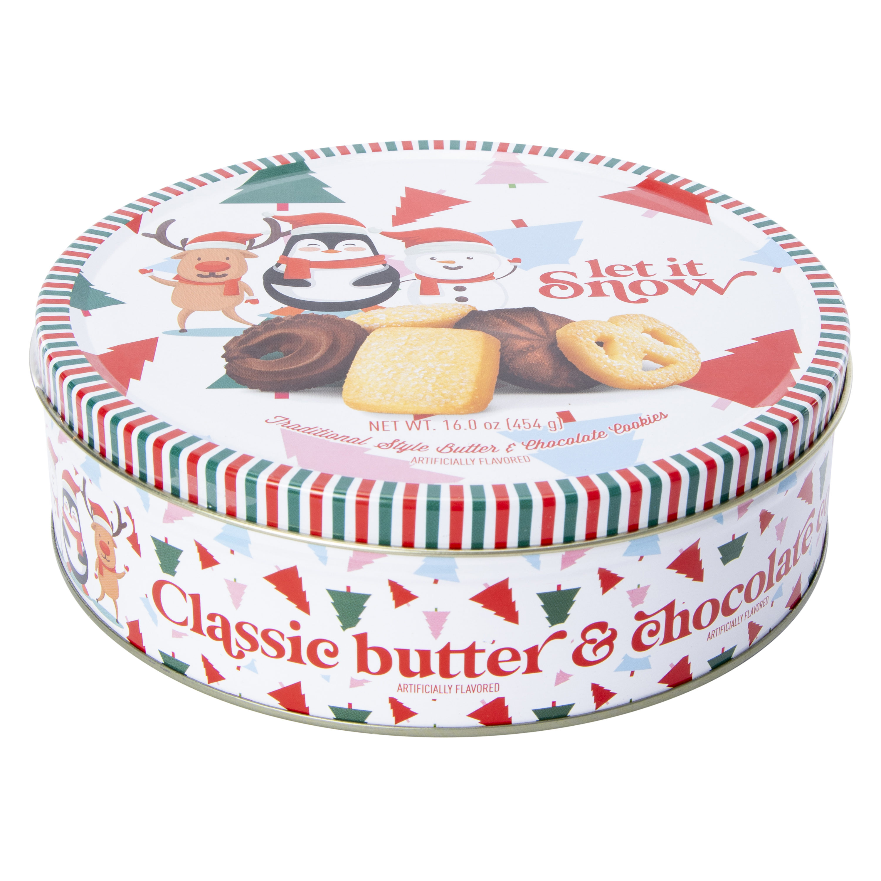 'Let It Snow' Holiday Butter & Chocolate Cookies Tin 16oz