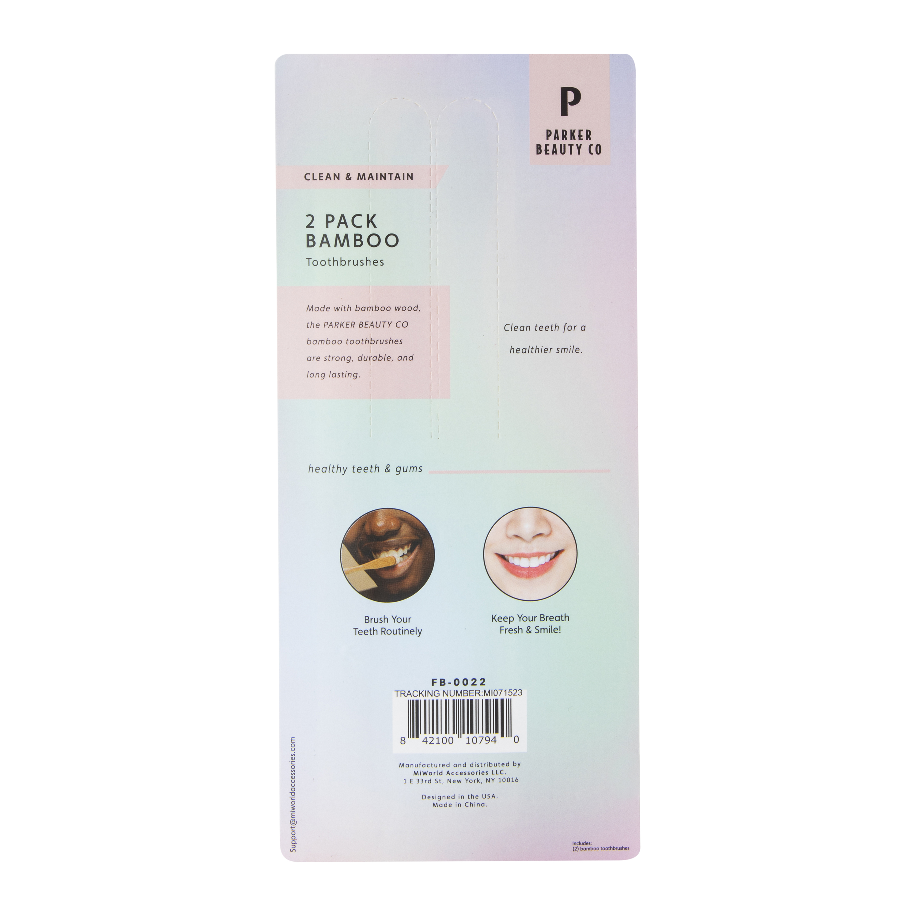 Bamboo Toothbrushes 2-Count