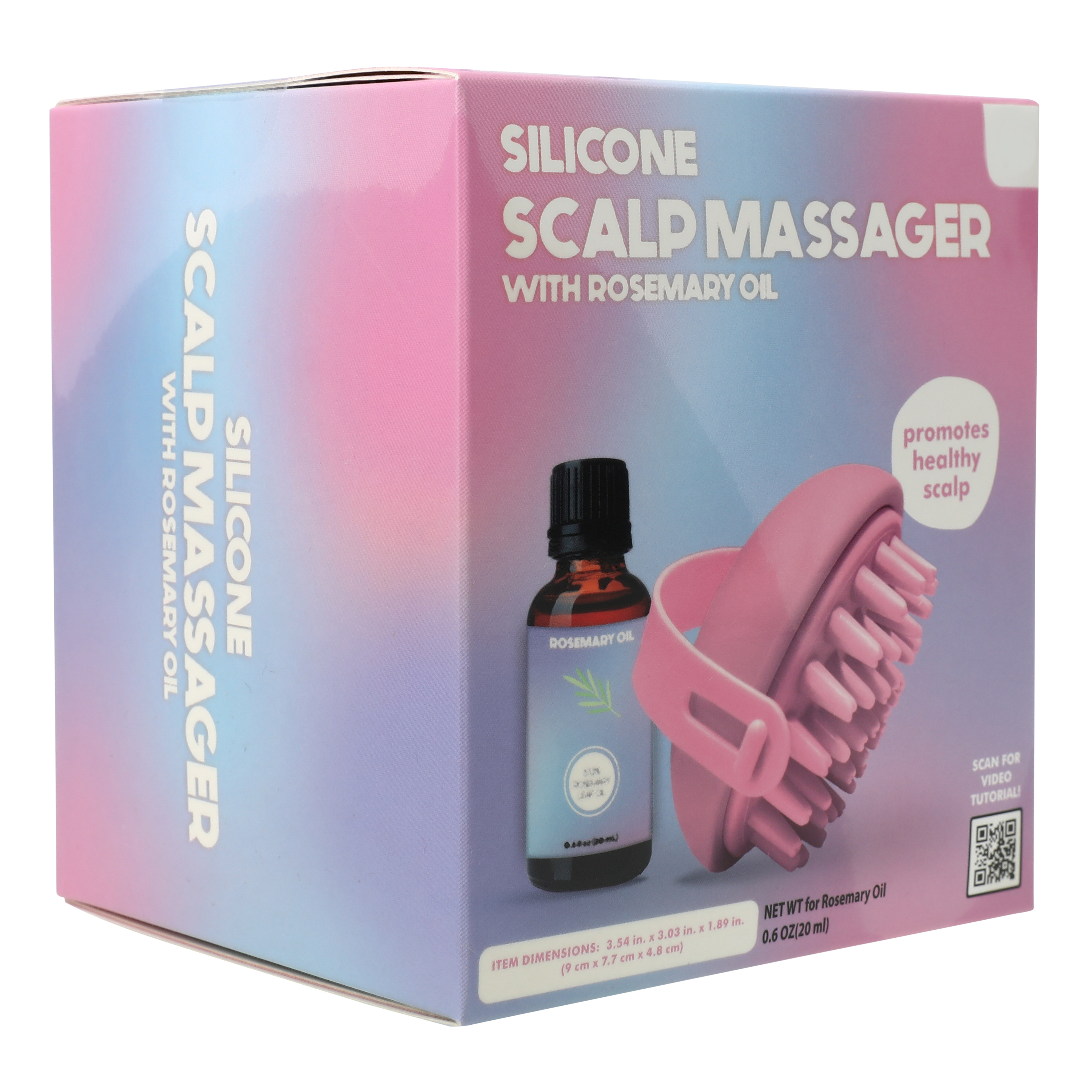 Silicone Scalp Massager With Rosemary Oil Set