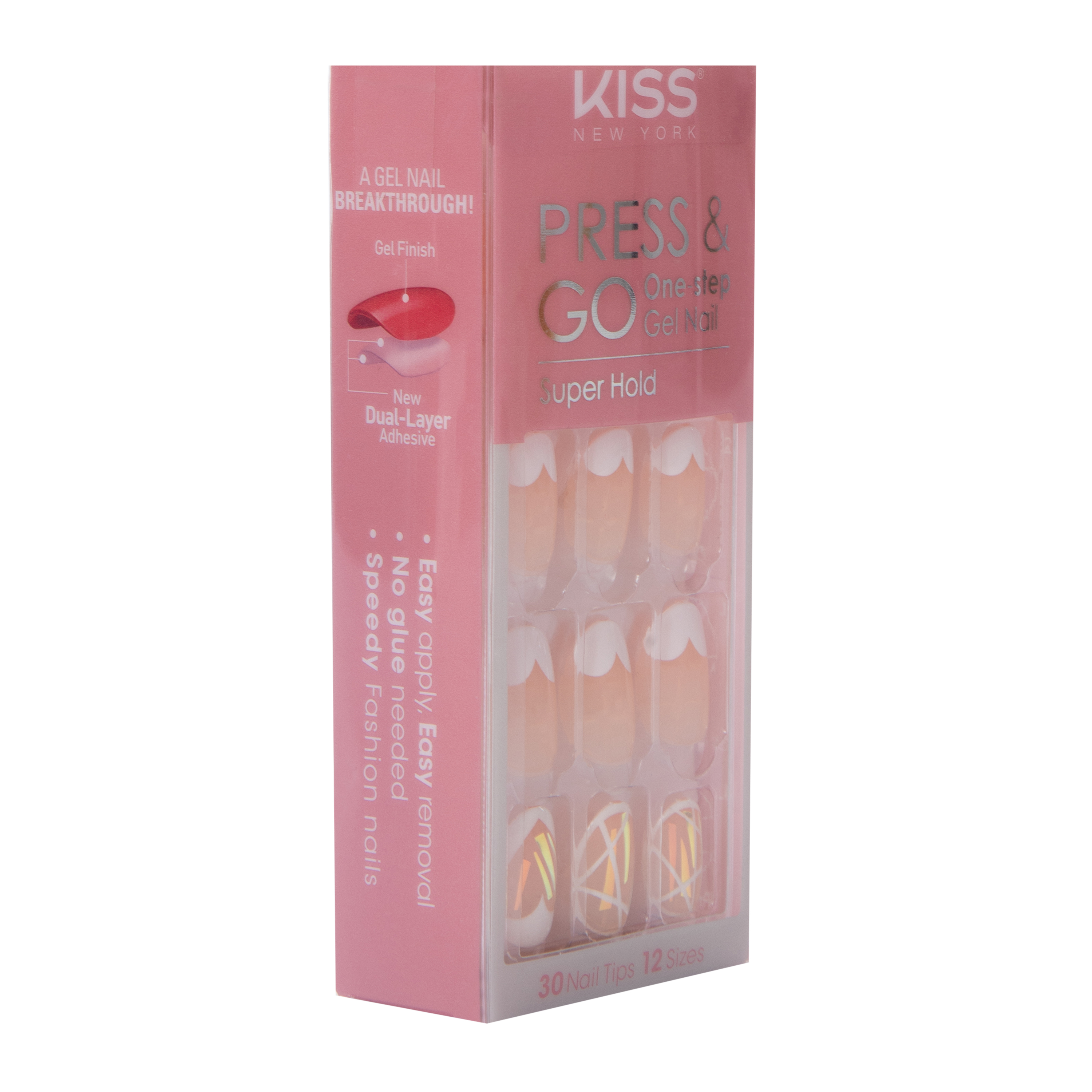 Kiss® Press & Go One-Step Gel Nail Fake Nails