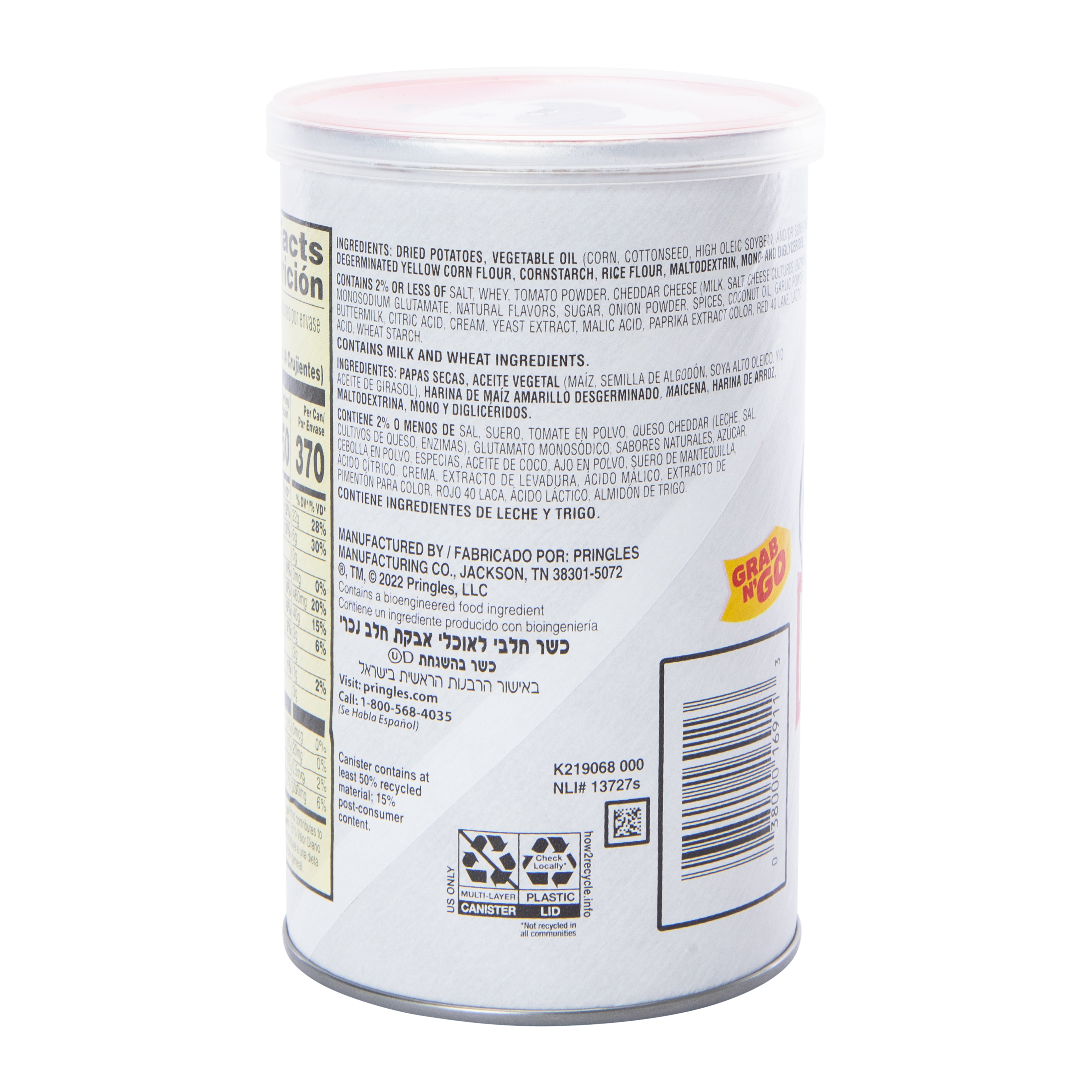 Pringles® Grab N' Go Pizza Flavored Potato Crisps 2.5oz