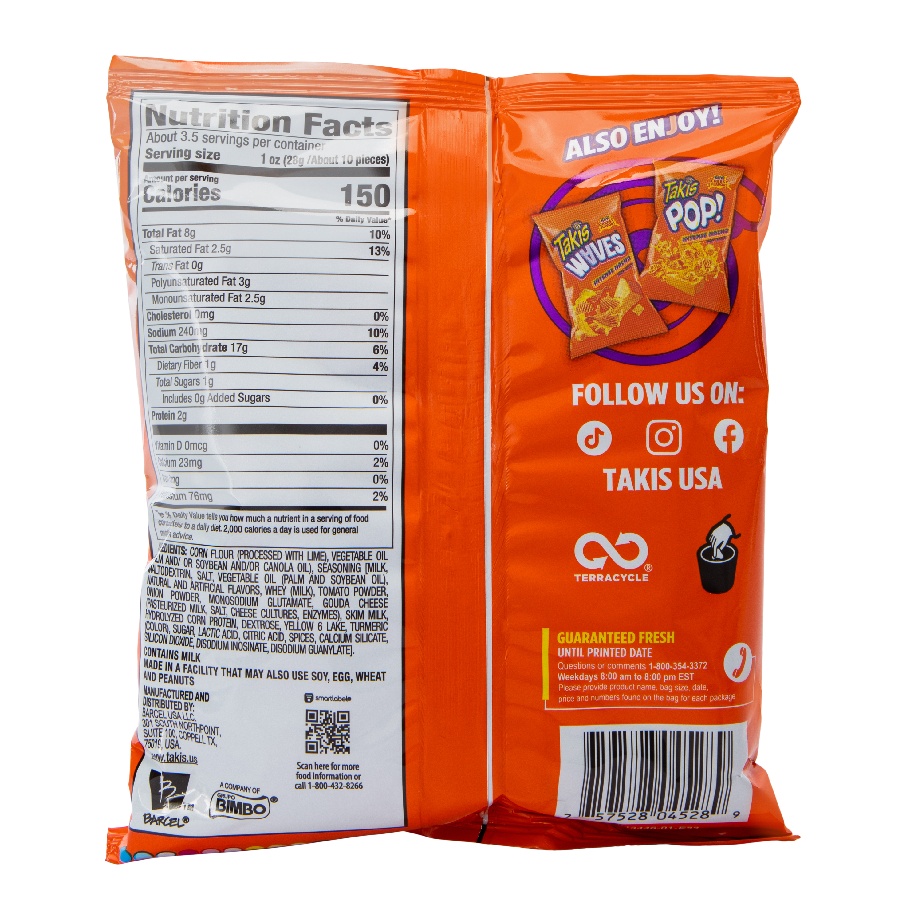 Takis® Intense Nacho Non-Spicy Tortilla Chips 3.25oz