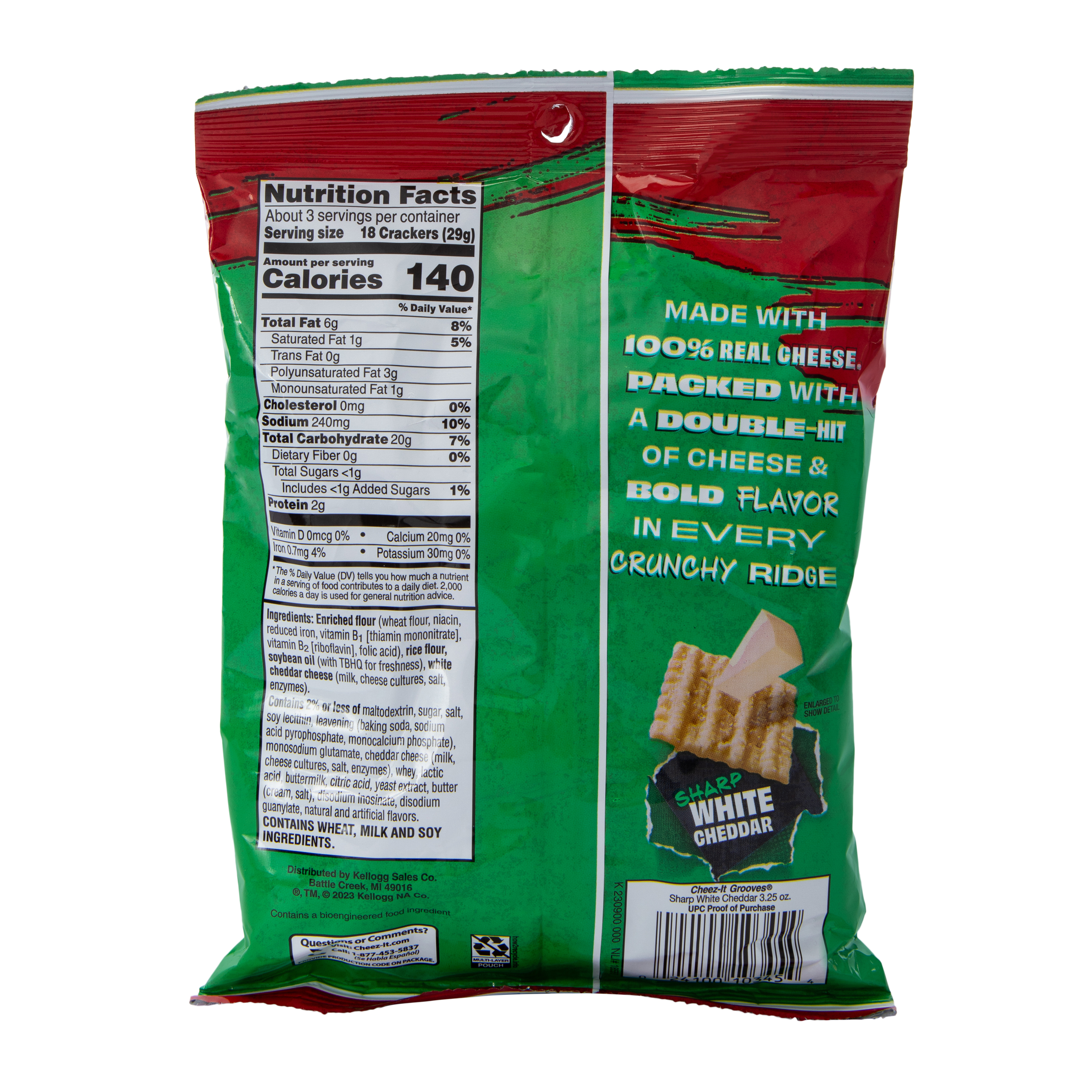 Cheez-It® Grooves White Cheddar Crunchy Snack Crackers 3.25oz