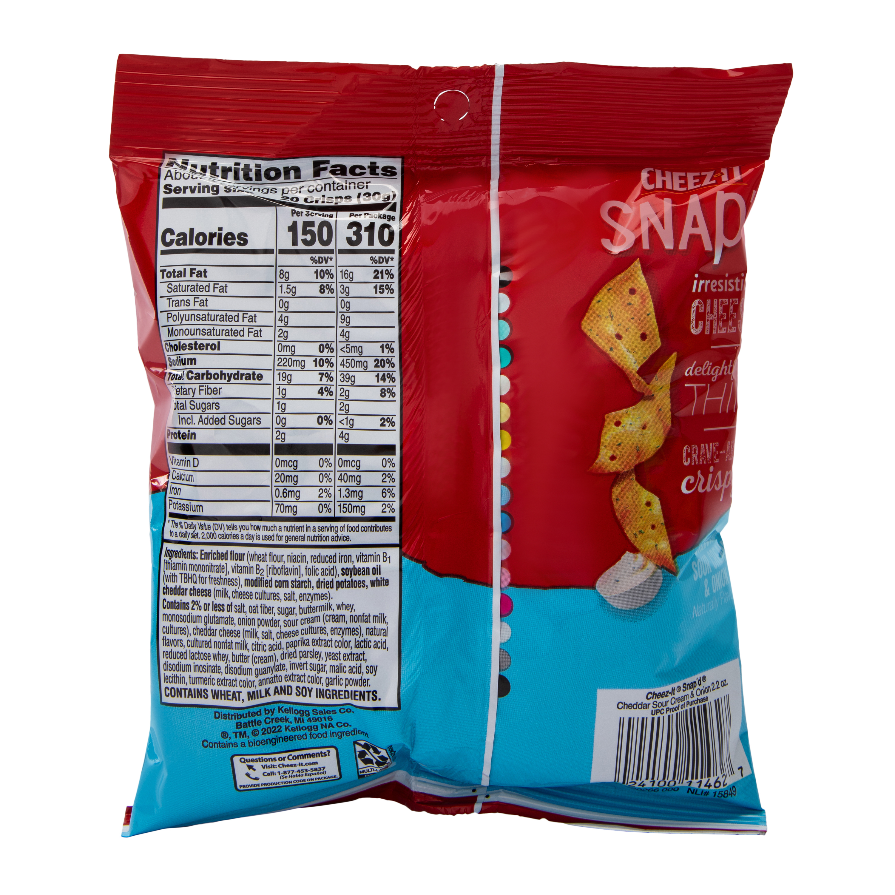 Cheez-It® Snap'd® Sour Cream & Onion Crackers 2.2oz