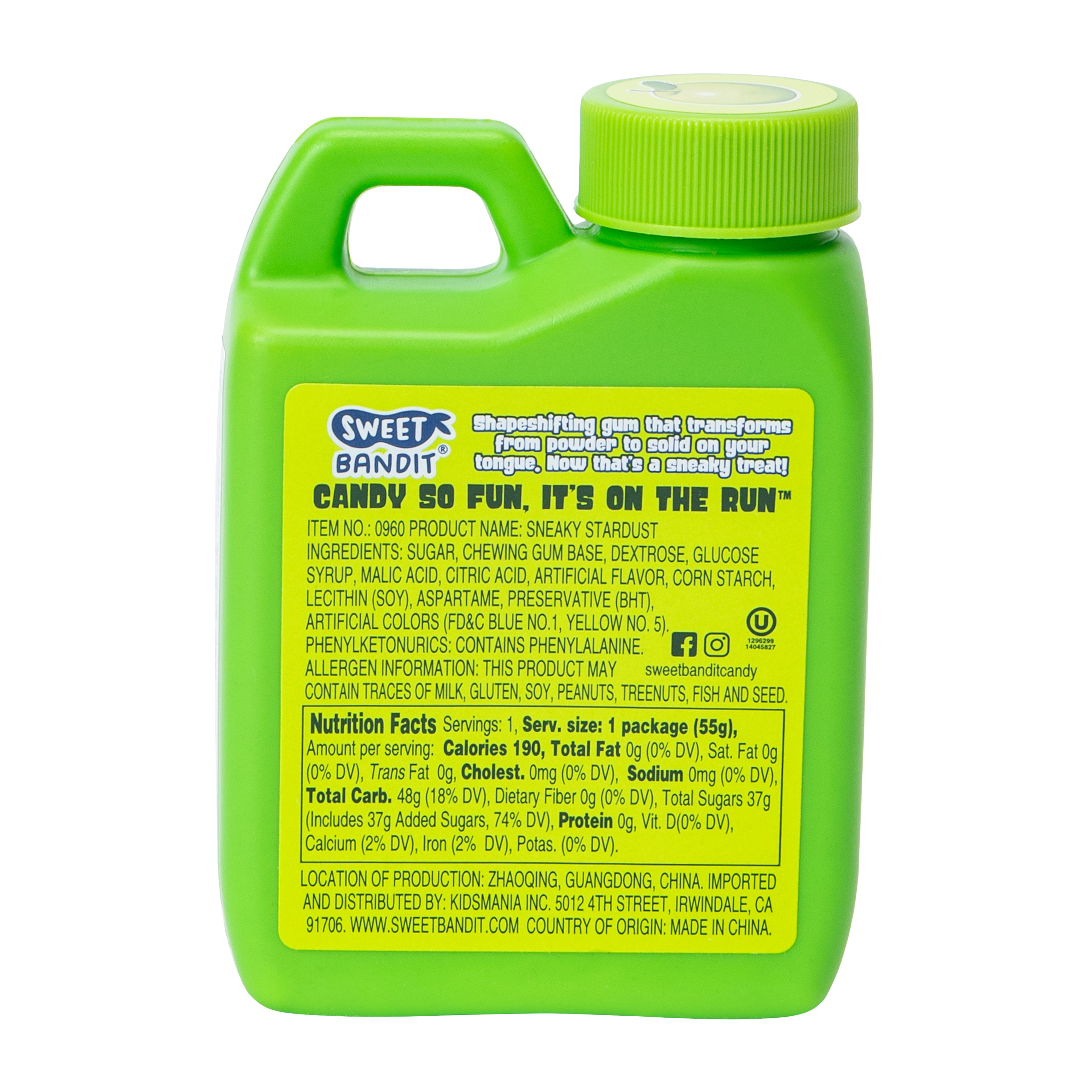 sneaky stardust™ sour strawberry gum powder