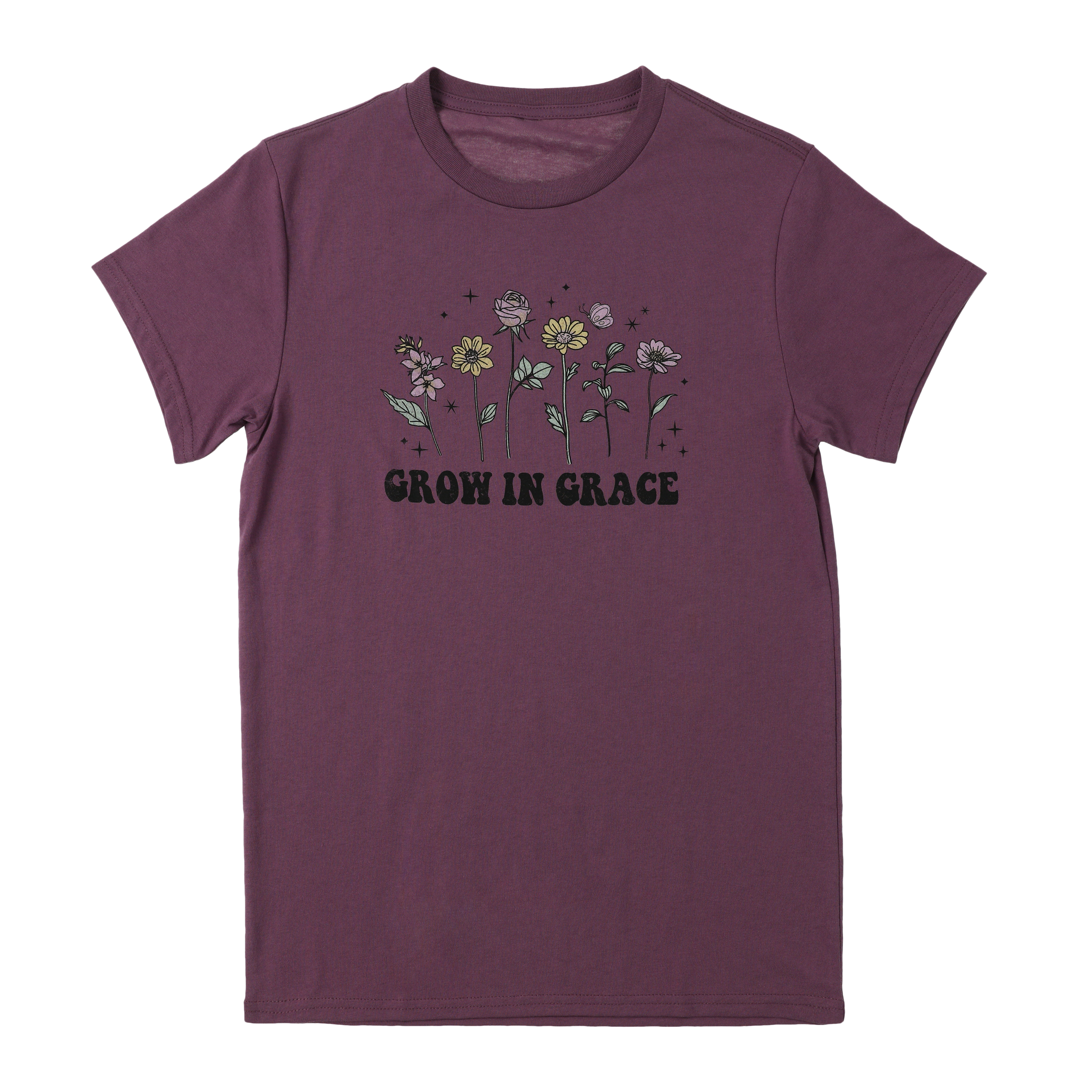 'grow grace' floral graphic tee