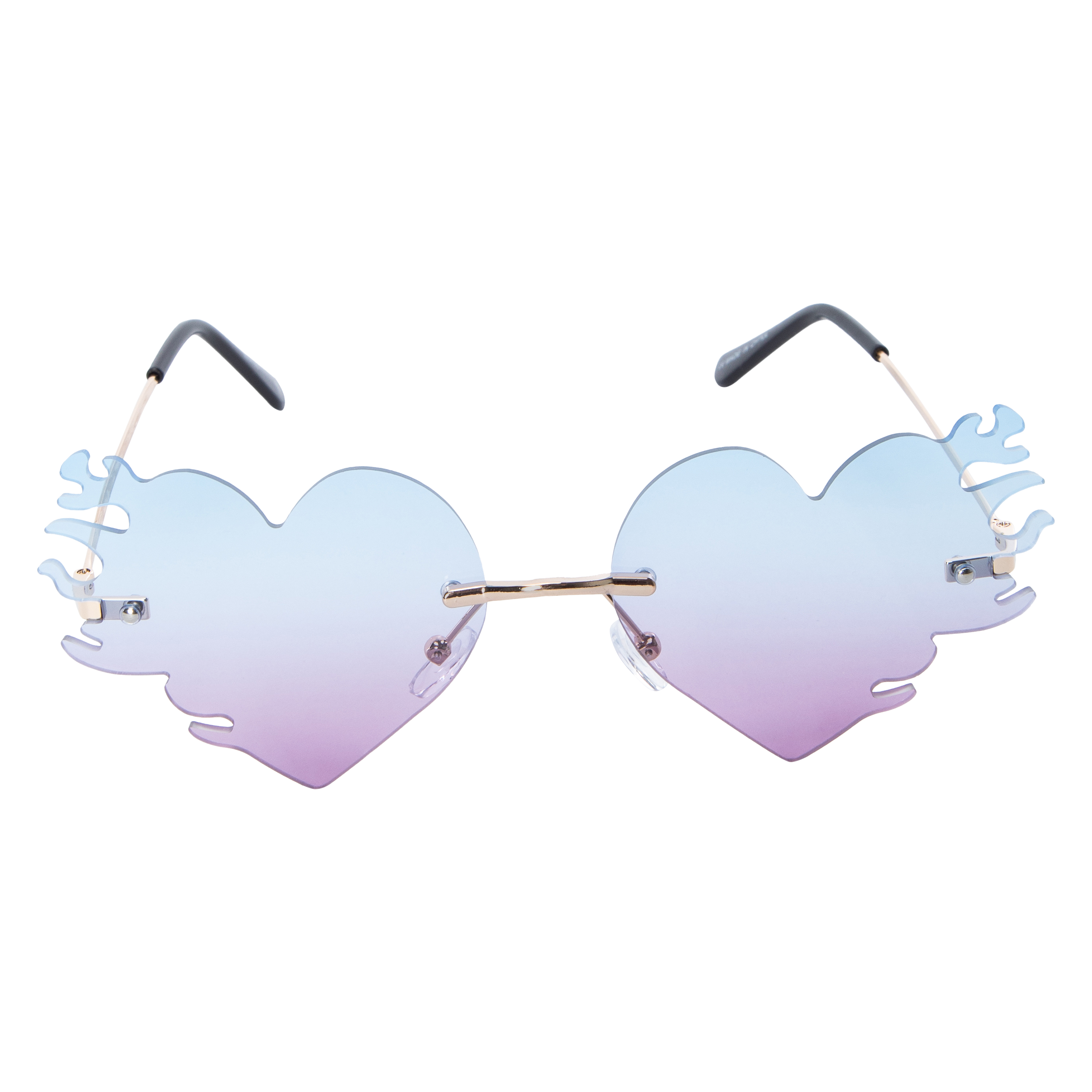 Ladies Gradient Flame Heart Sunglasses