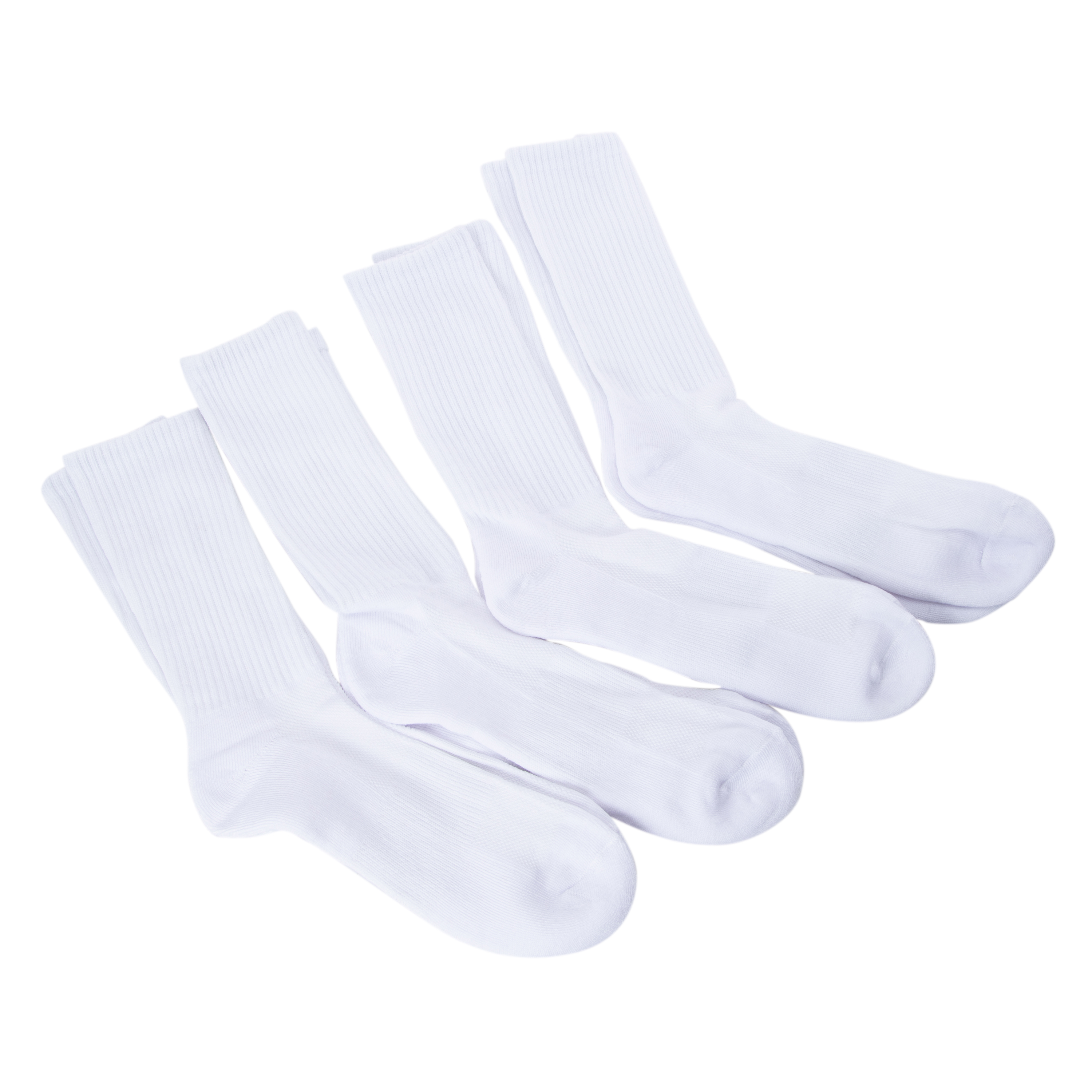 Series-8 Fitness™ Mens White Performance Crew Socks 4-Pack