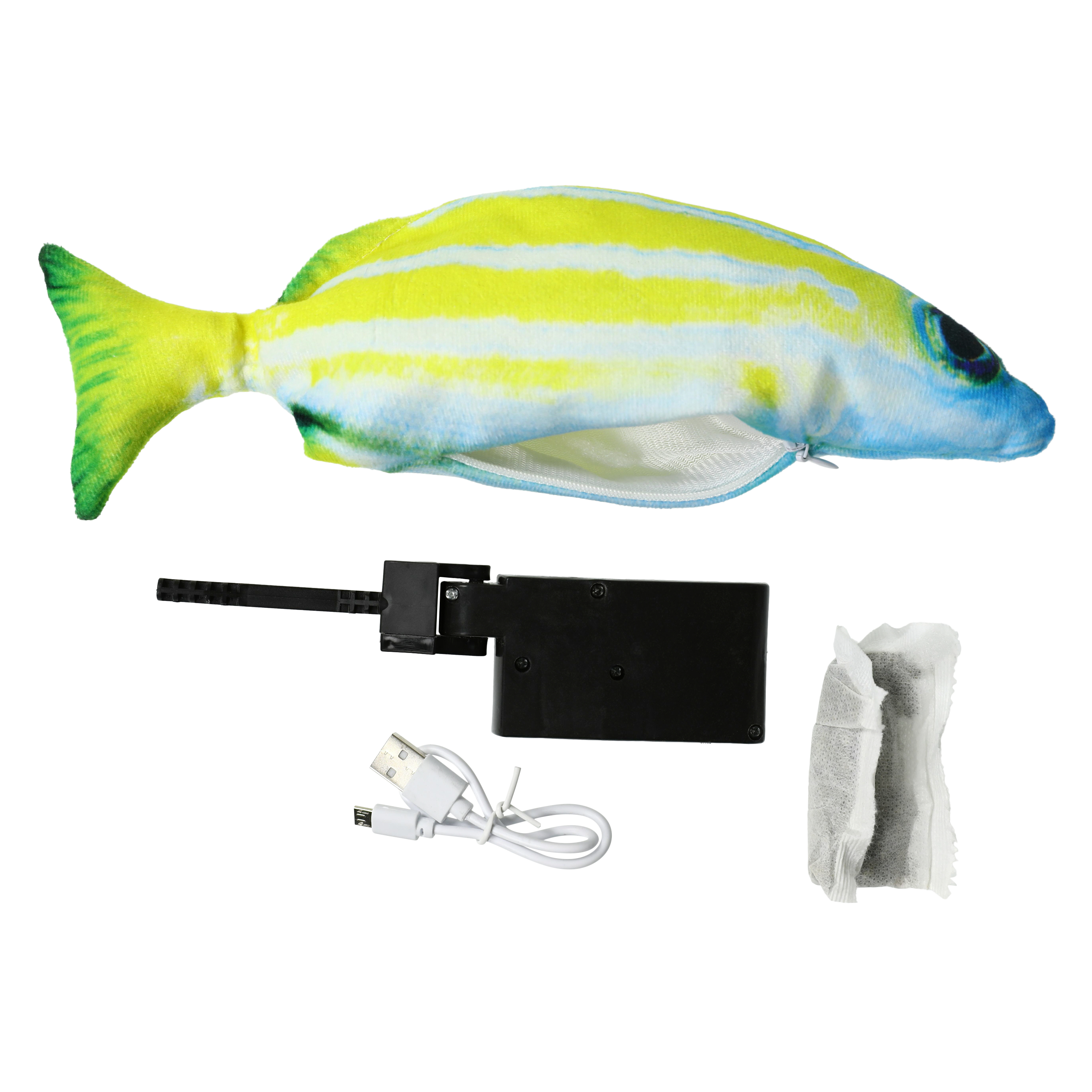 Flippy Floppy Flapping Fish and Fishing Rod for Cats.