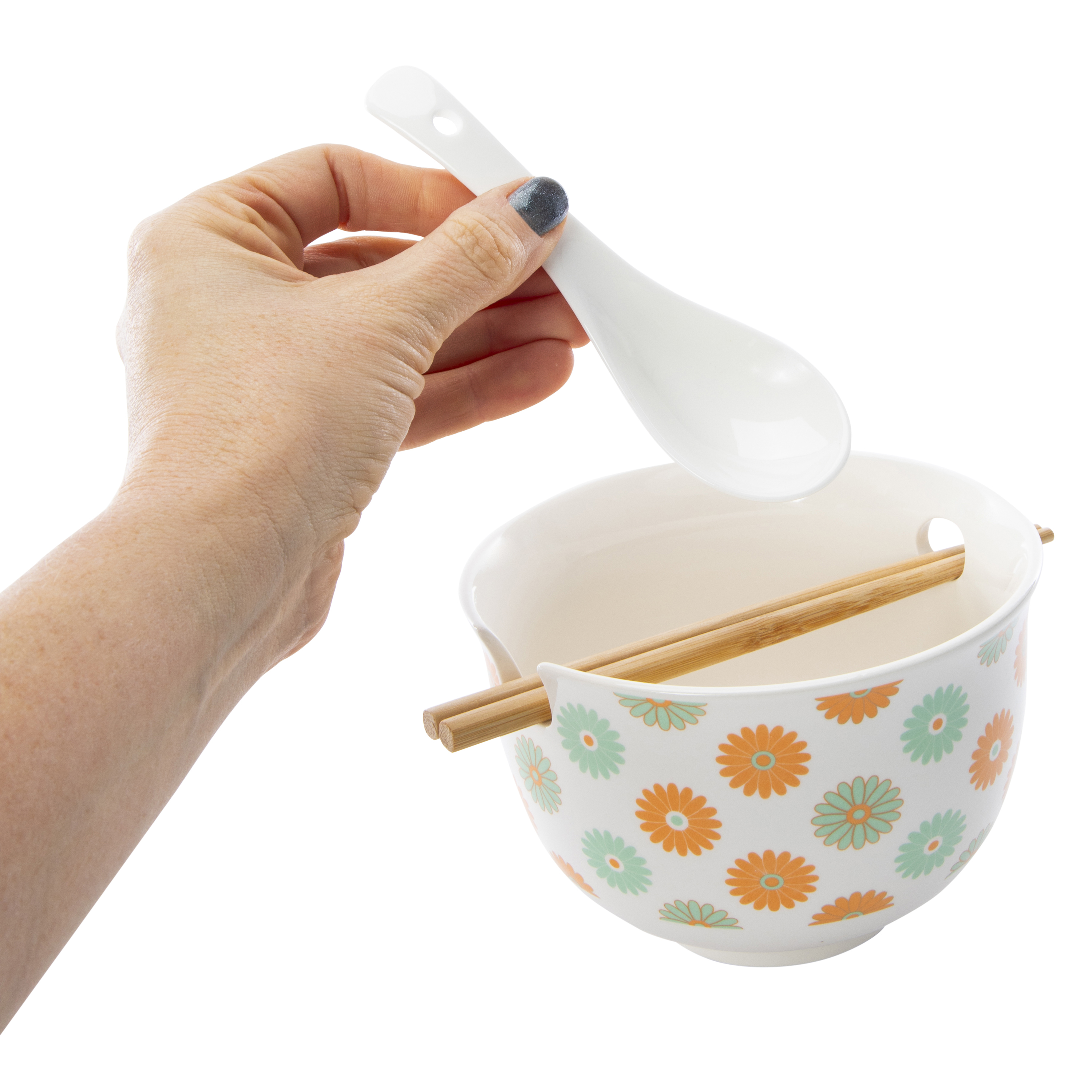 Ceramic Noodle Bowl with Chopsticks & Spoon | Five Below
