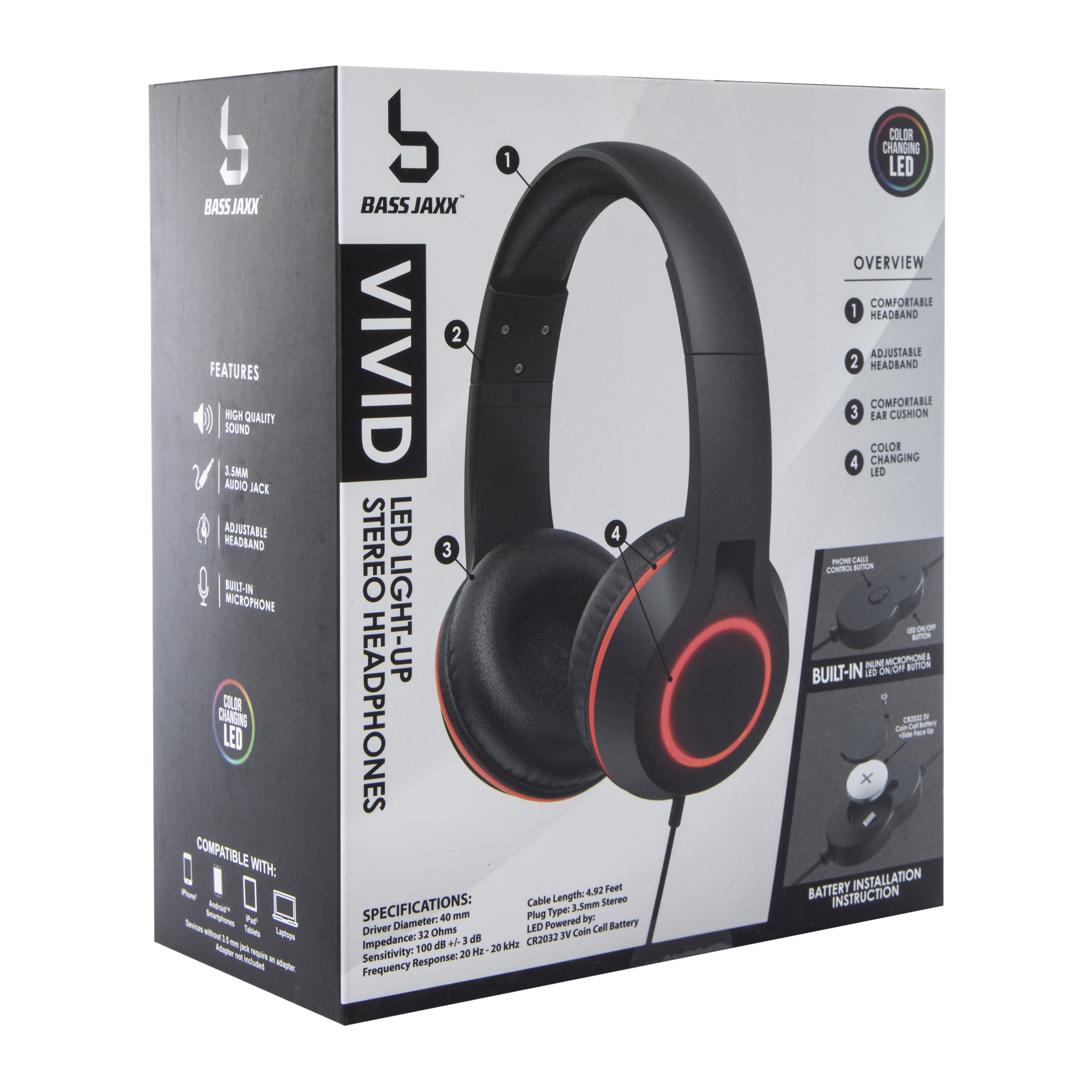 Vivid LED Light-Up Wired Stereo Headphones | Five Below
