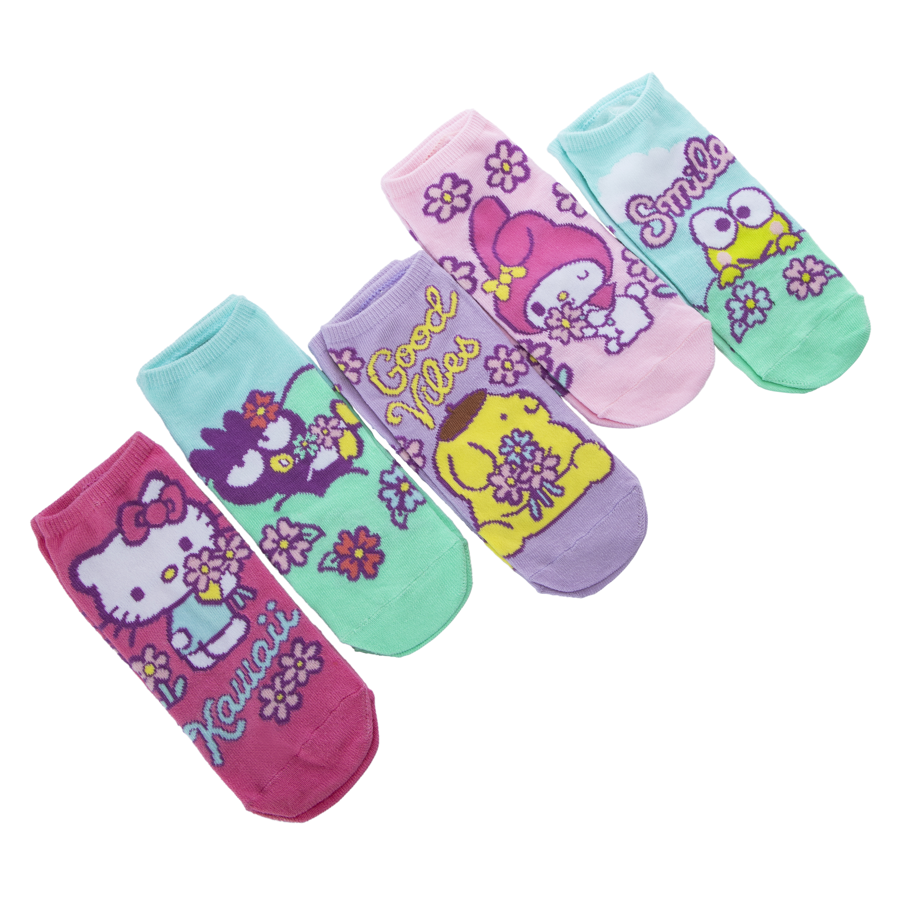 Hello Kitty And Friends® Ladies No-Show Socks 5-Pack