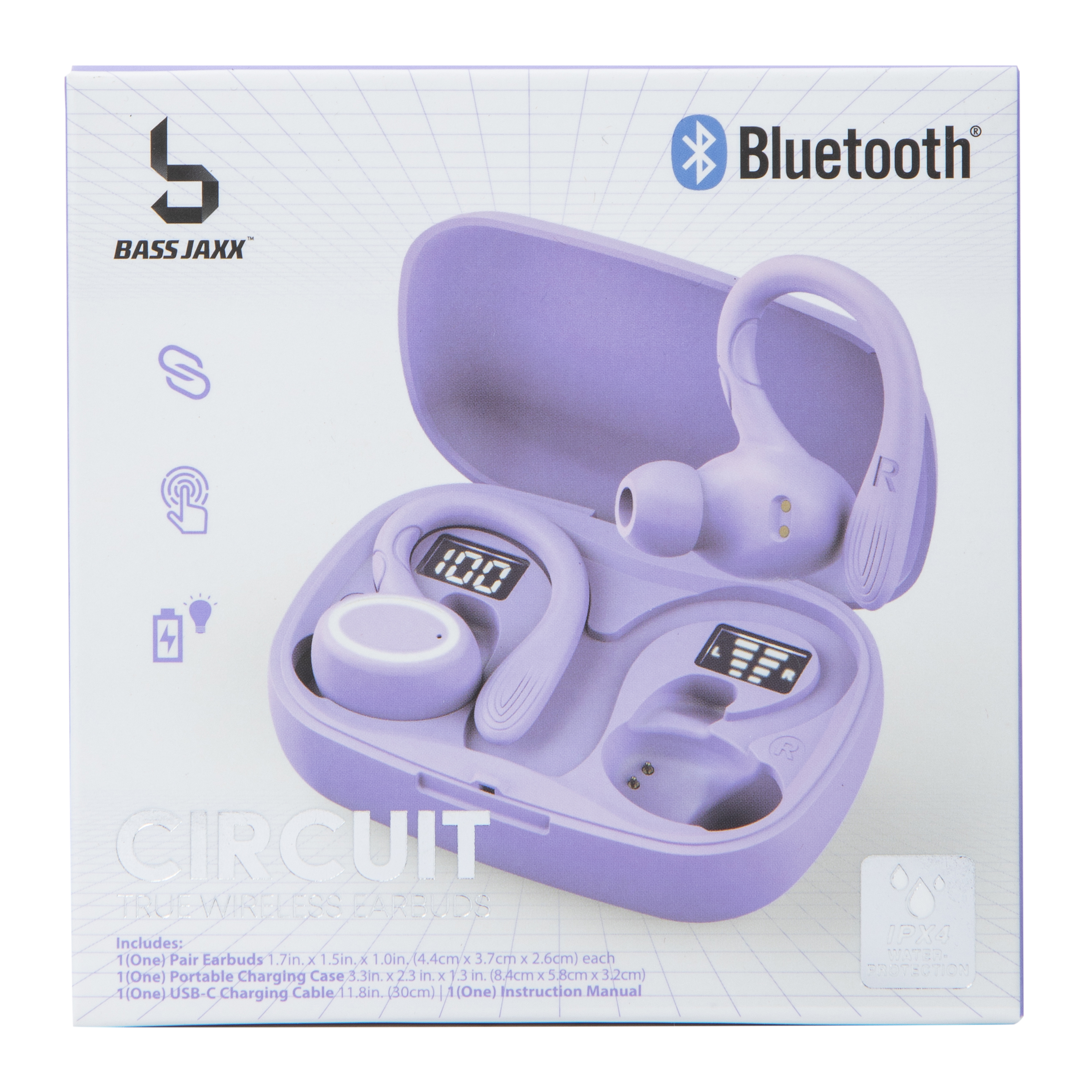 Water-Resistant Bluetooth® LED Earbuds With Microphone Sport