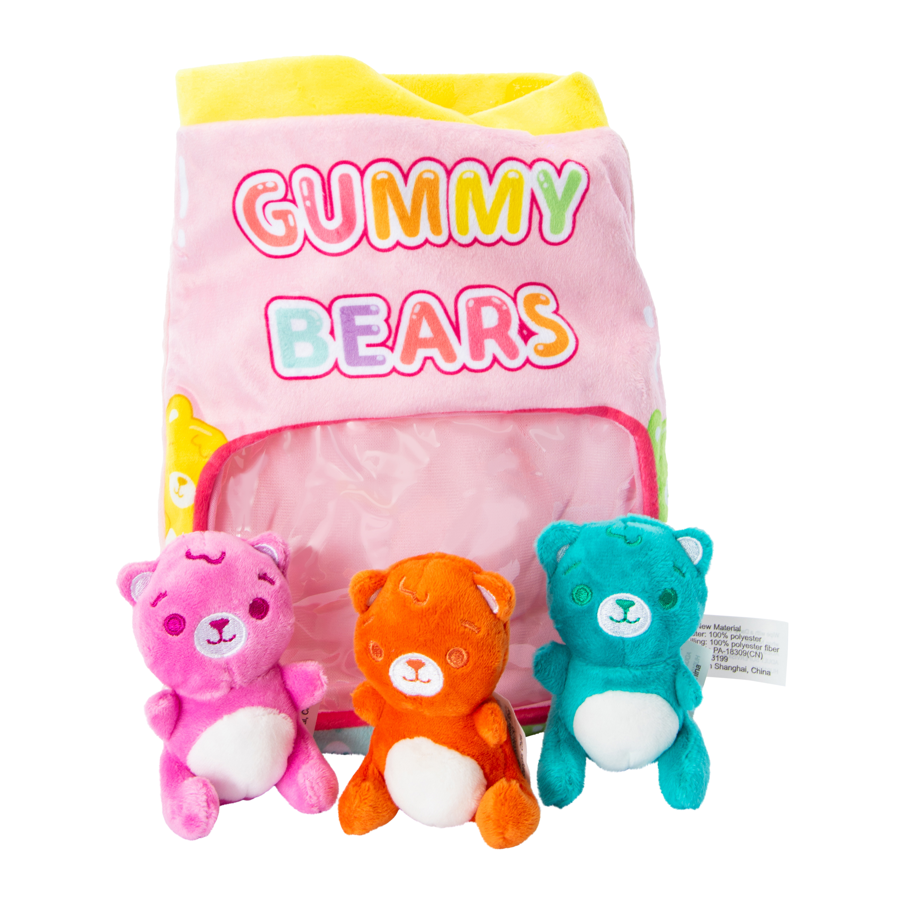 Plush Gummy Bears Bag 4-Piece Set