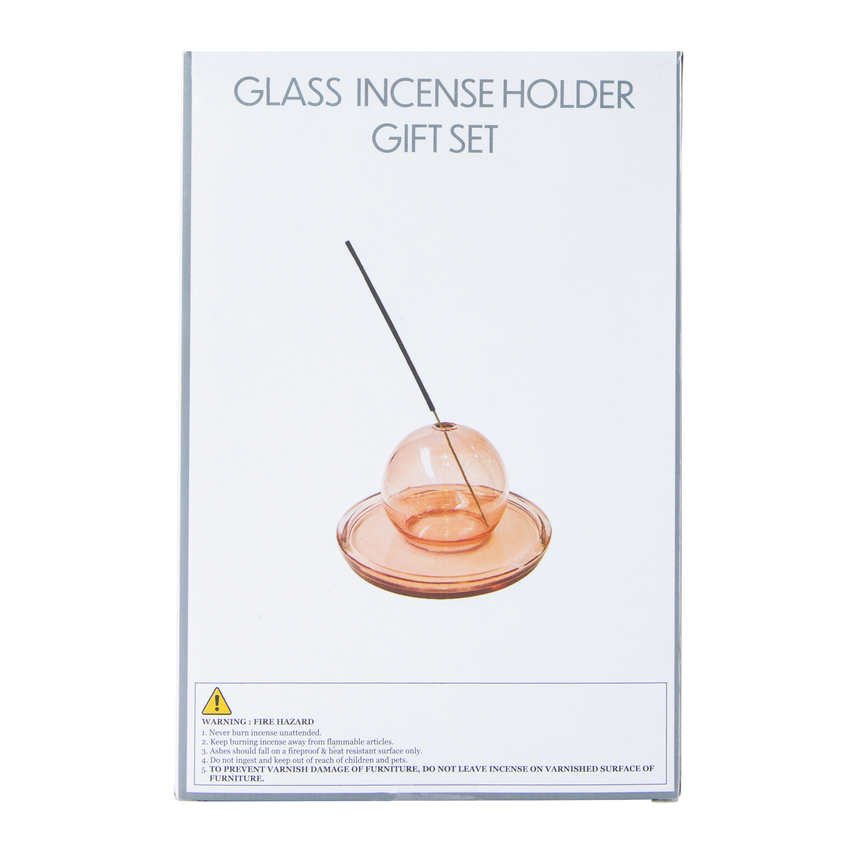 Glass Bubble Incense Holder & Dish Gift Set With 30 Incense Sticks