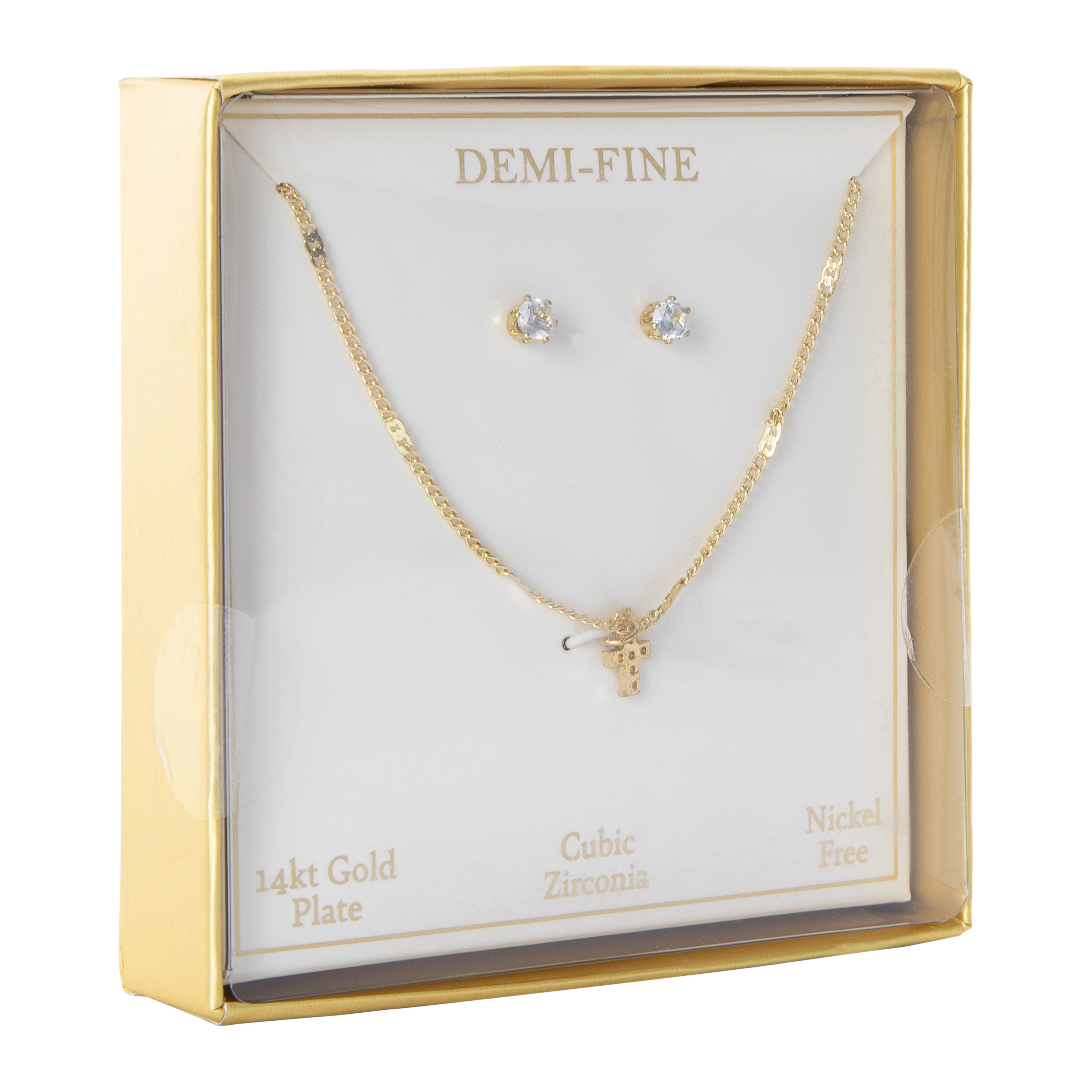 Demi-Fine Gold Necklace & Earrings Set