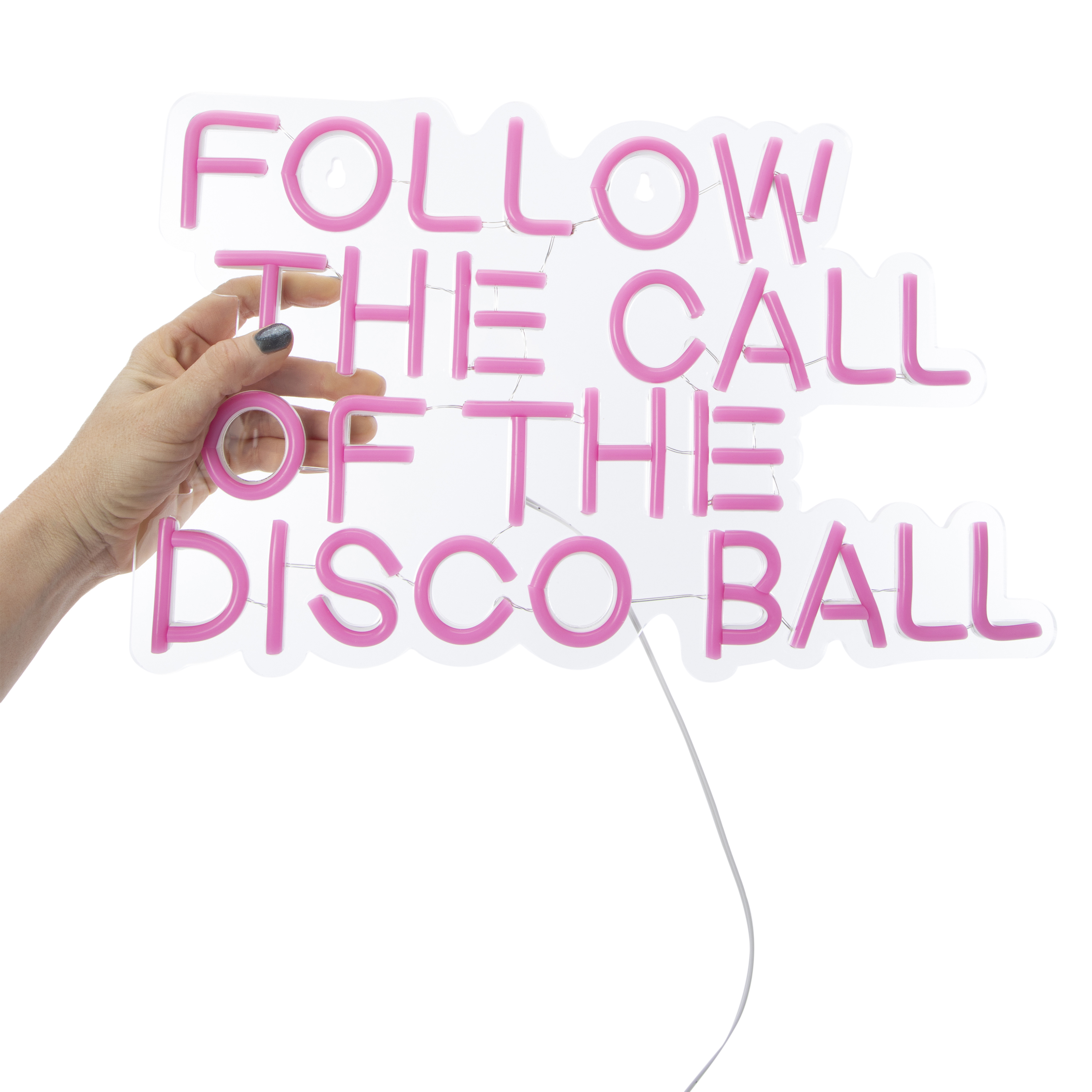 Follow Disco Ball Neon LED Light 16in x 9.8in