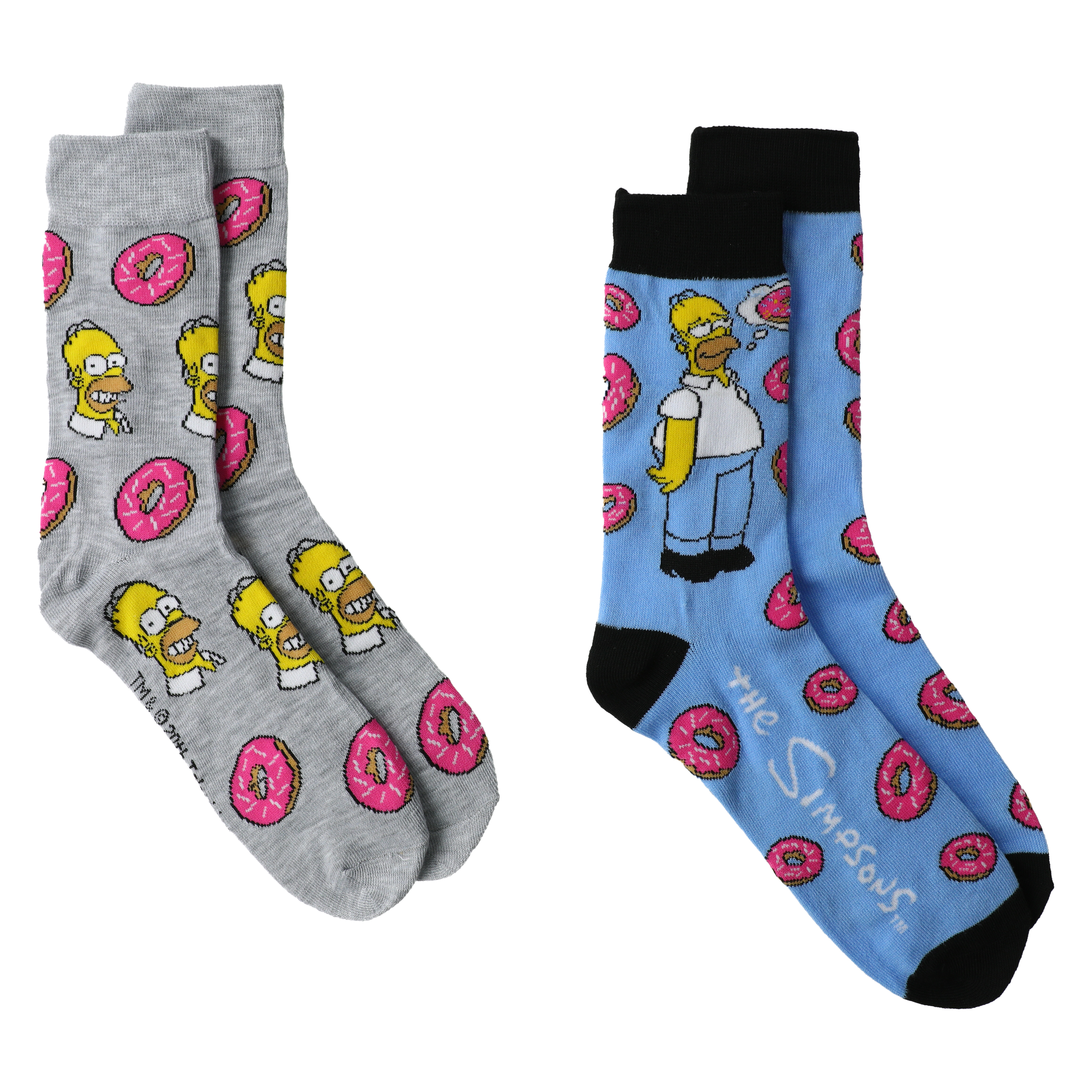 Mens The Simpsons™ Homer Donuts Crew Socks 2-Pack