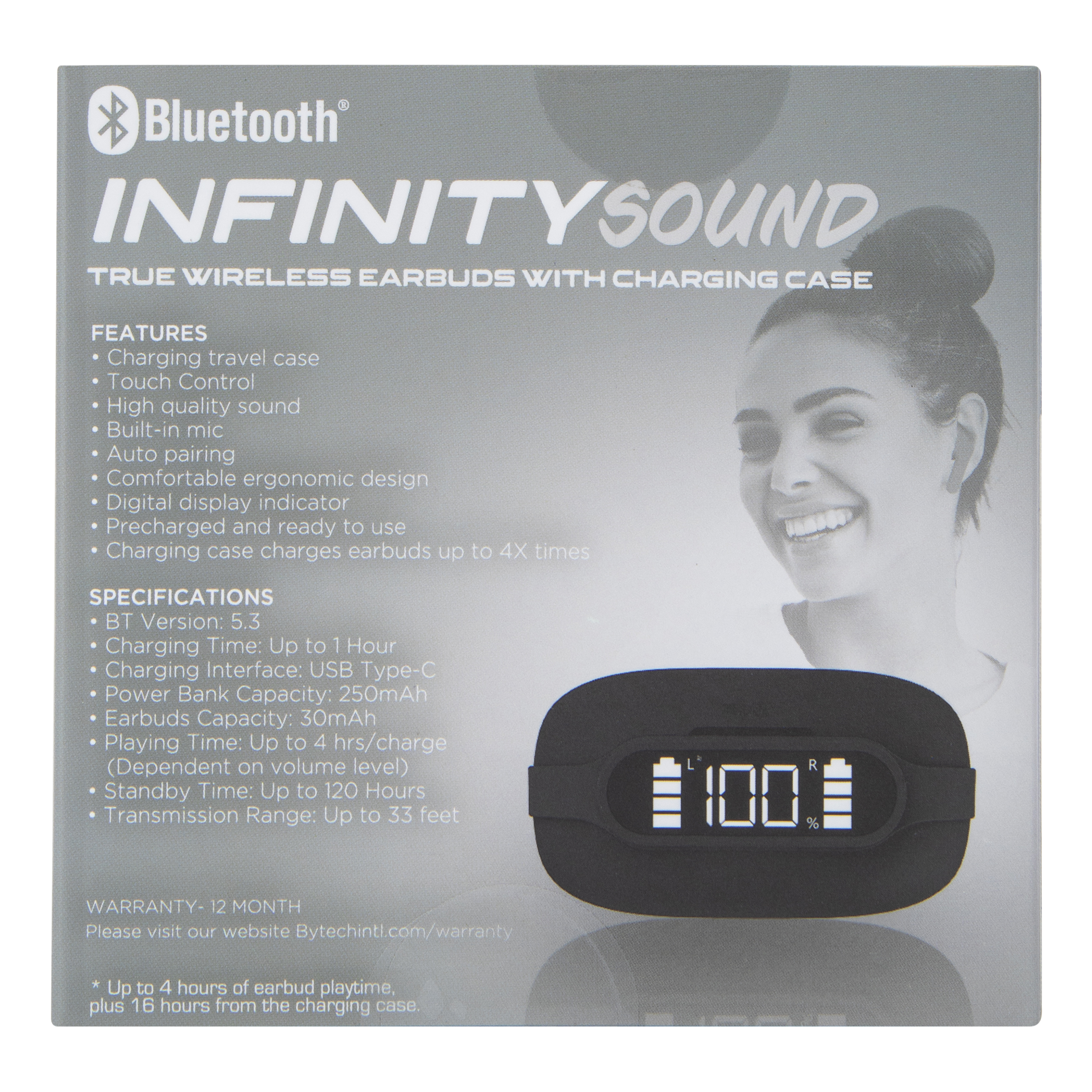 Infinity Sound True Wireless Earbuds With Mic