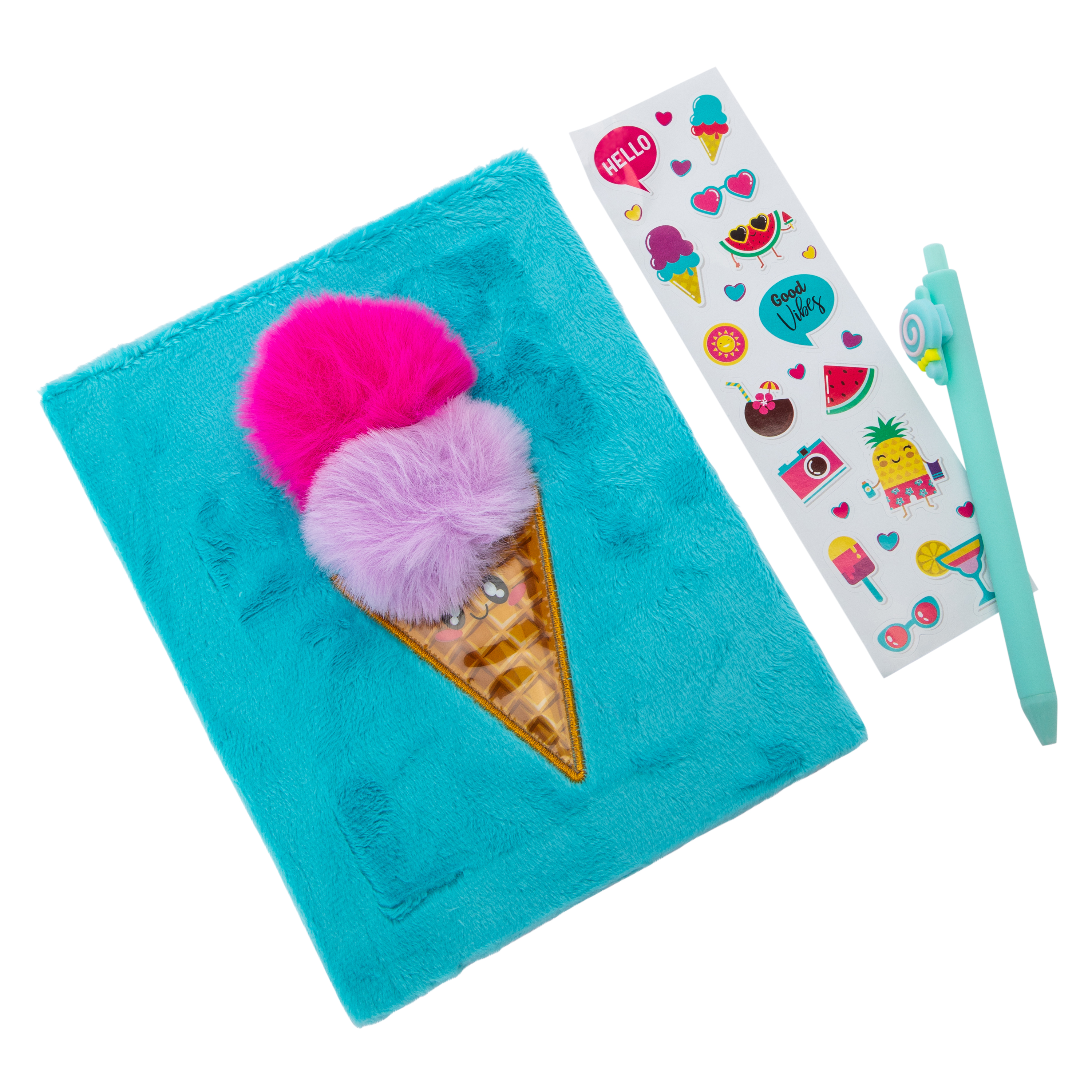 Ice Cream Plush Journal Set 3-Piece