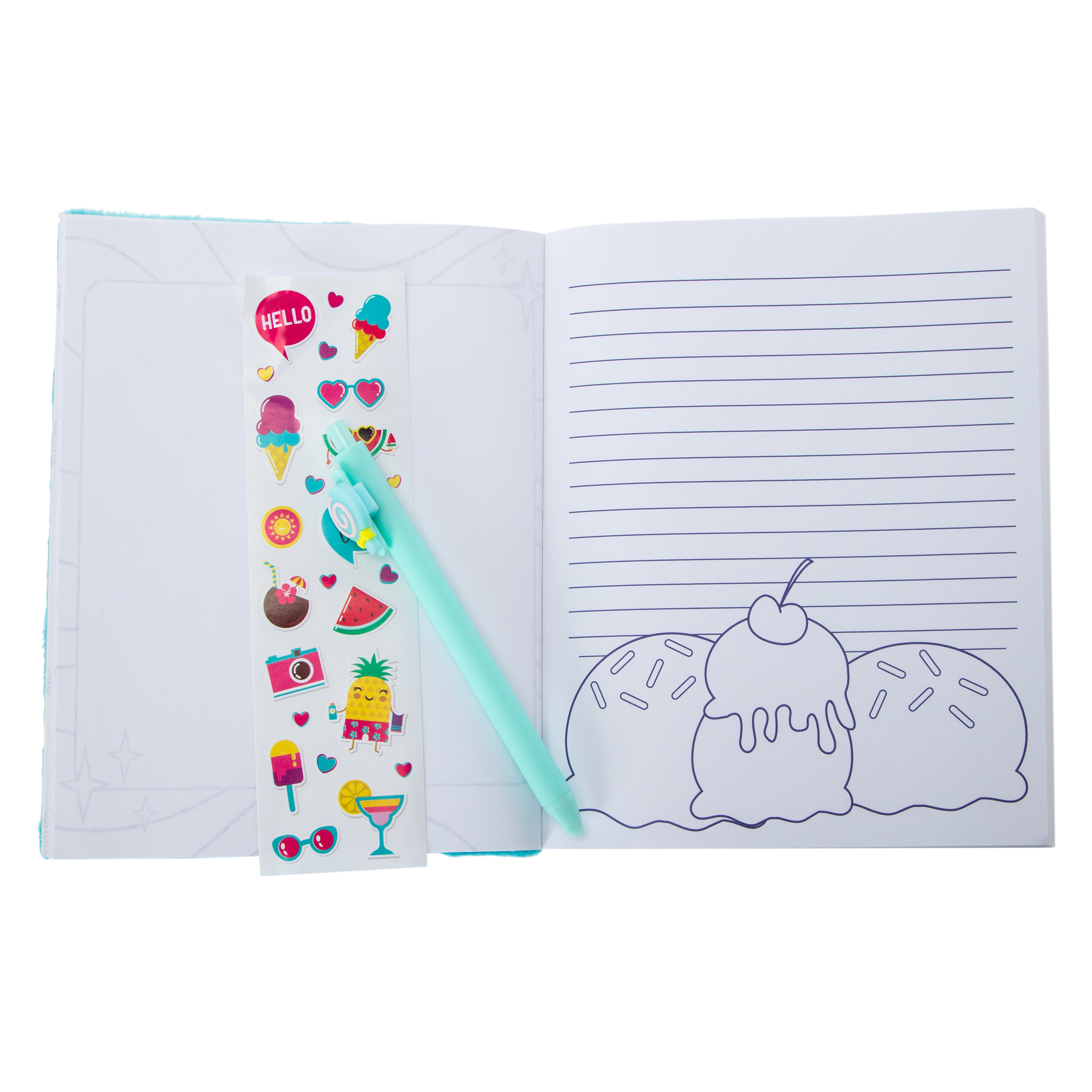 Ice Cream Plush Journal Set 3-Piece