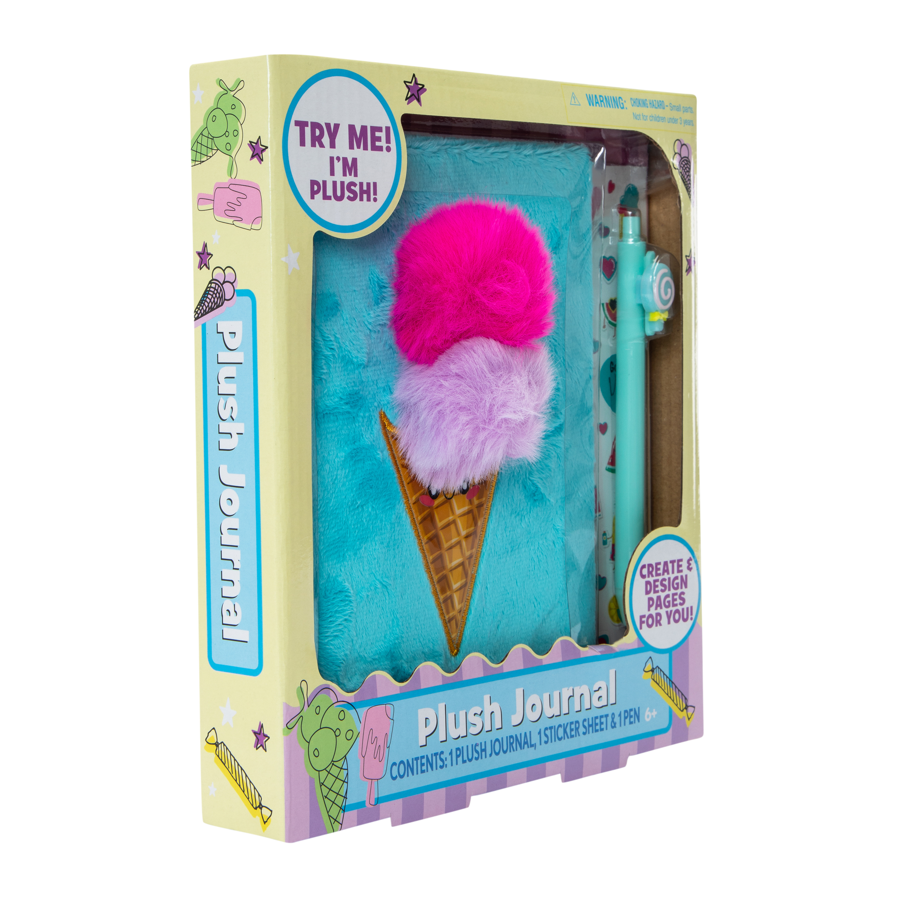 Ice Cream Plush Journal Set 3-Piece