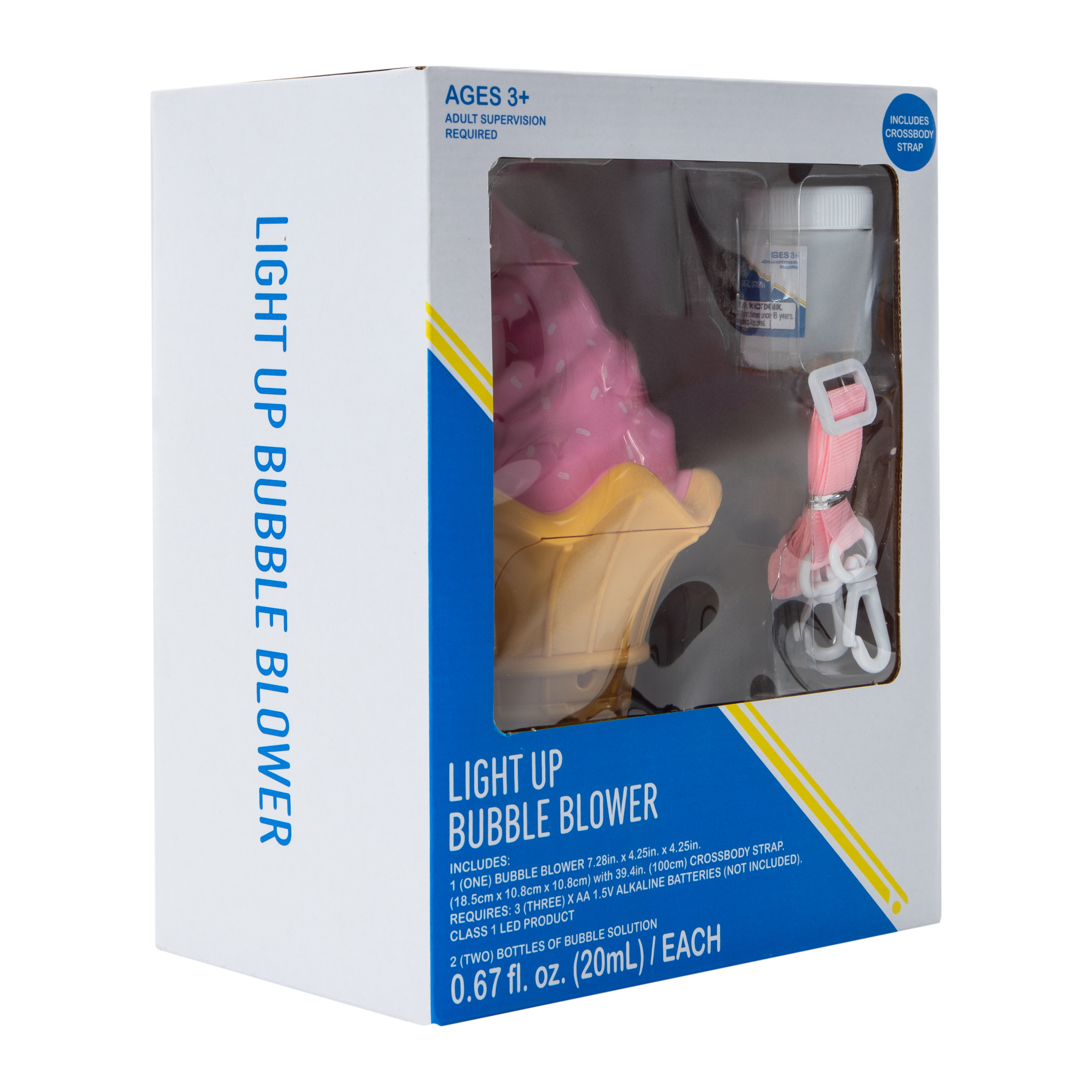 Light Up Ice Cream Bubble Blower With Strap