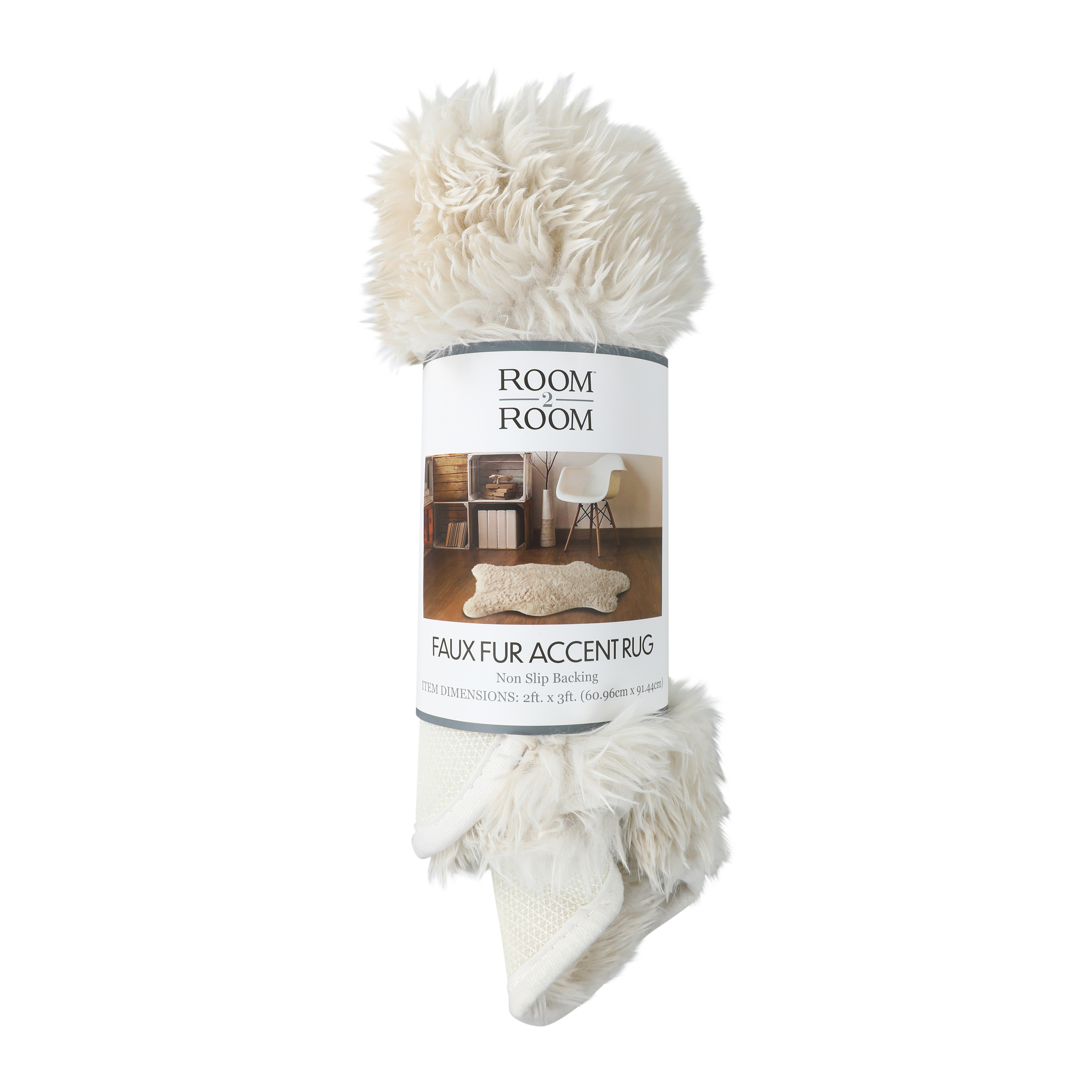 Faux Fur Accent Rug 2ft x 3ft